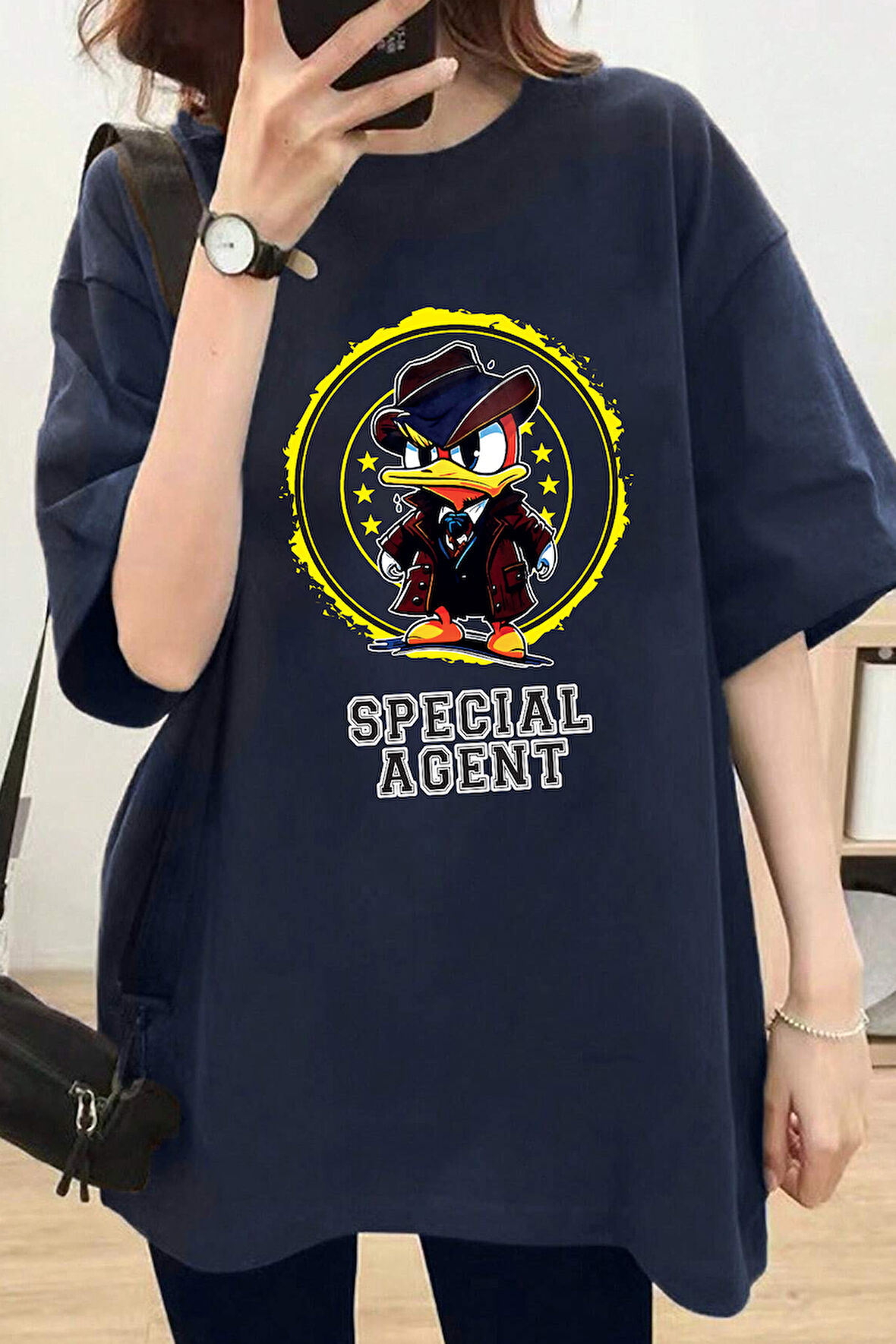 Uyguntarz Unisex Special Agent Baskılı Oversize Tshirt