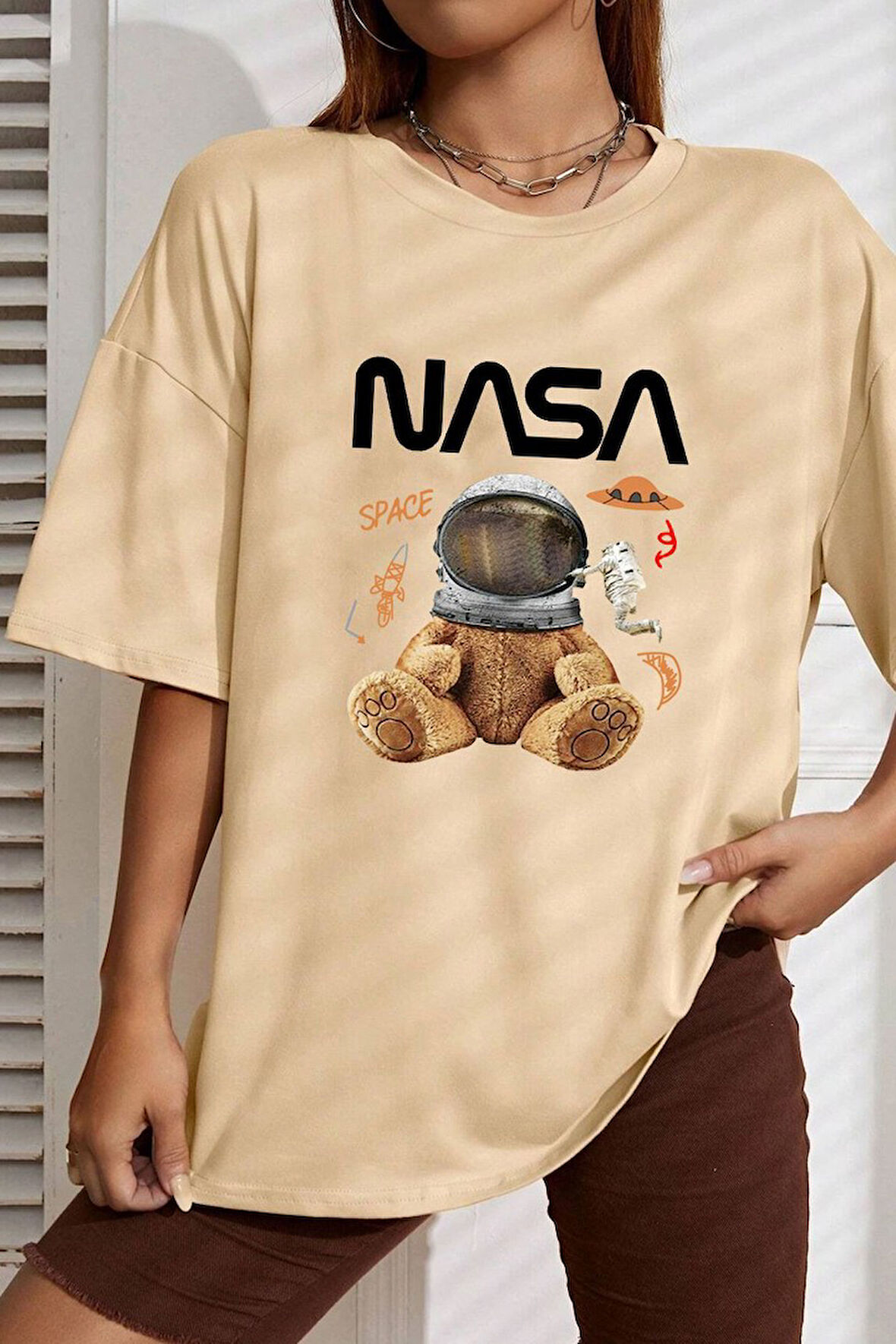 Uyguntarz Unisex Nasabear Baskılı T-shirt