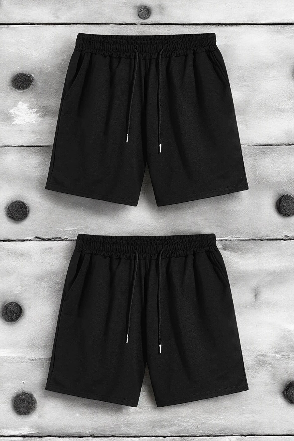 Uyguntarz 2'li Paket Unisex Pamuklu Rahat Penye Şort