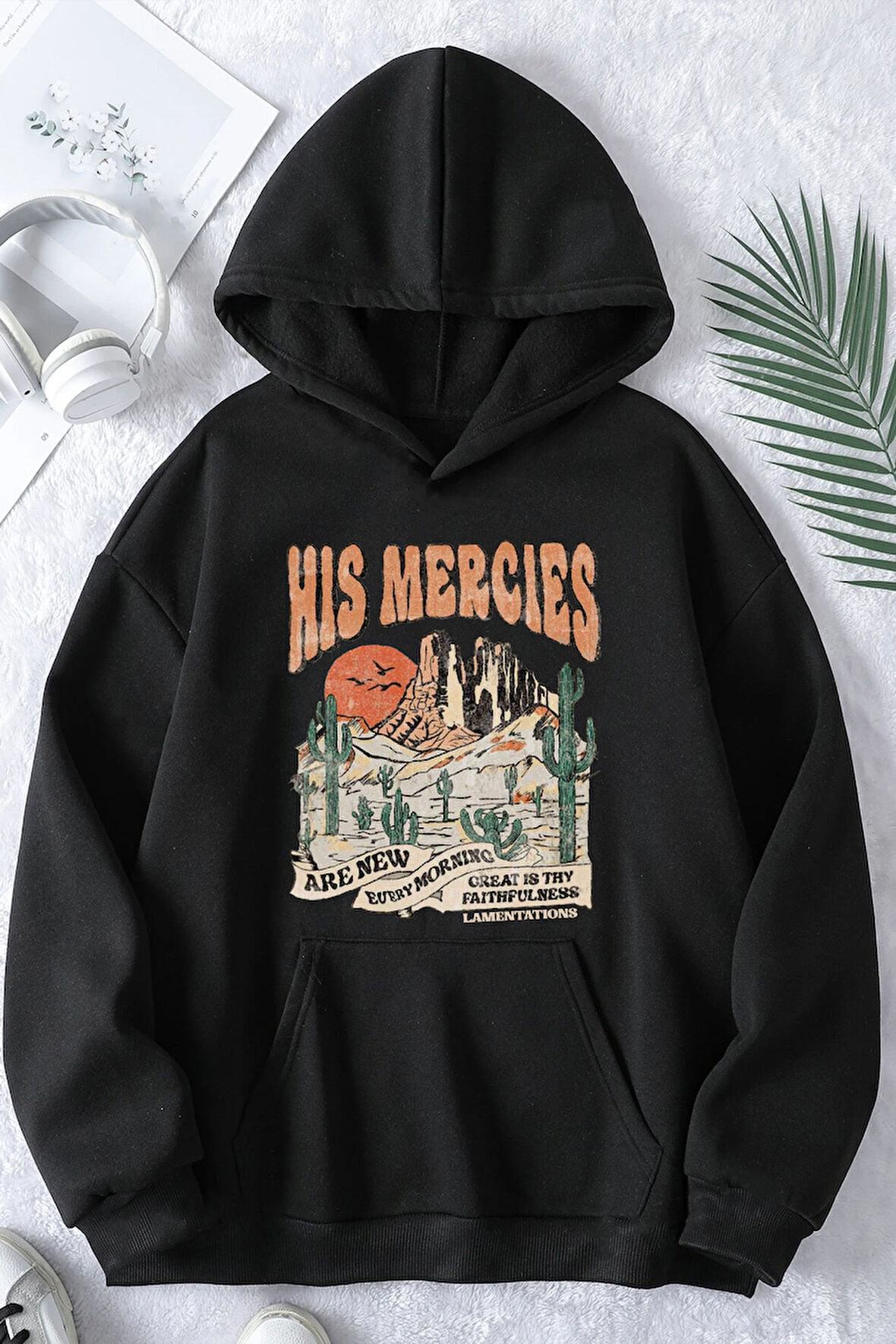 Uyguntarz His Mercies Baskılı Oversize Sweatshirt