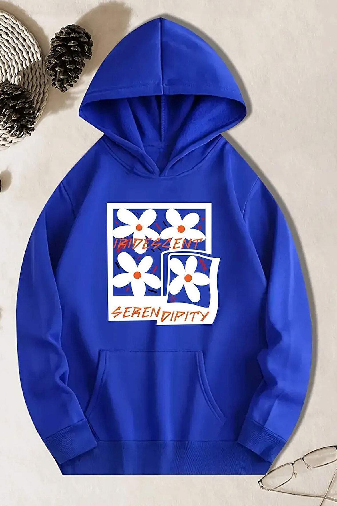 Iridescent Serendipity Baskılı Oversize Sweatshirt