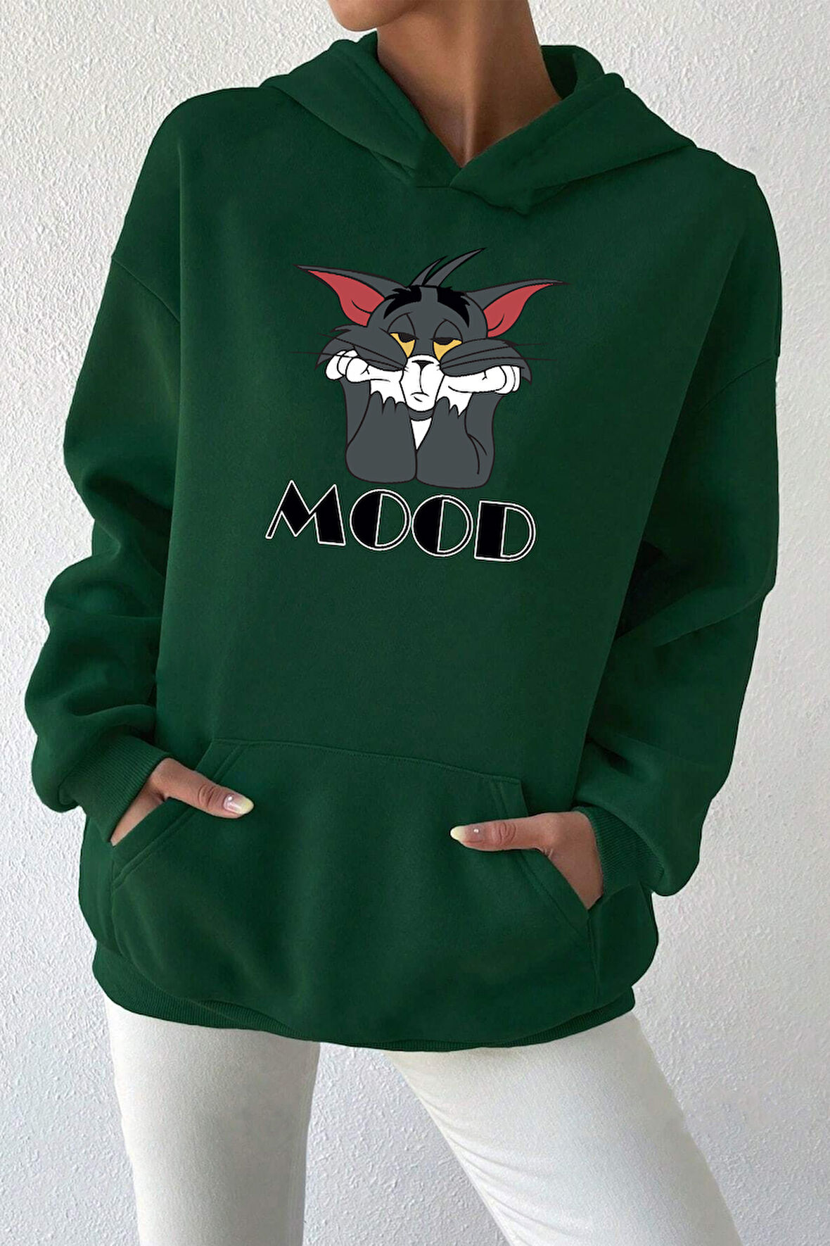 Mood Baskılı Unisex Oversize Sweatshirt