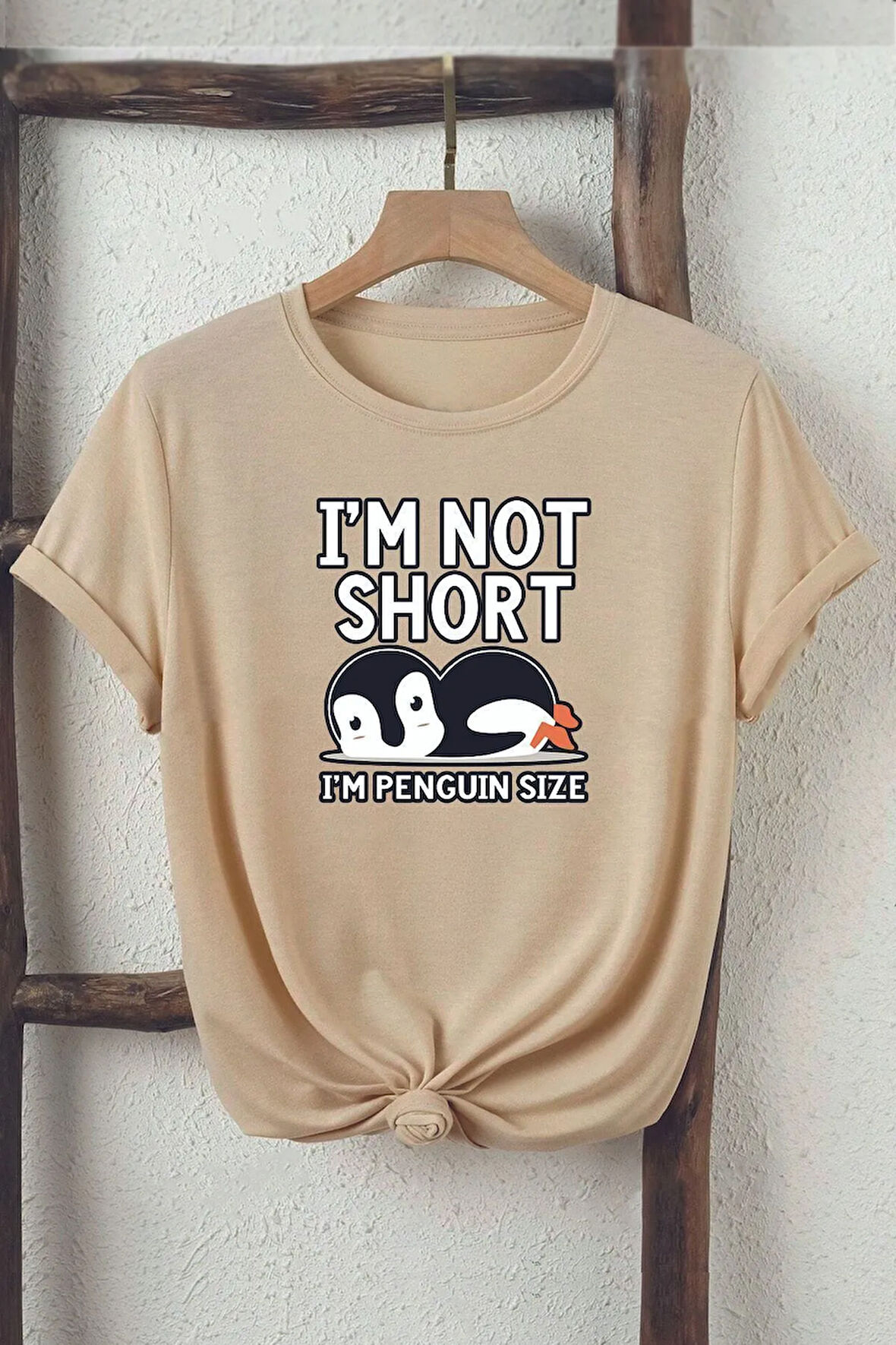 I'm Not Short Baskılı Unisex Oversize Tshirt