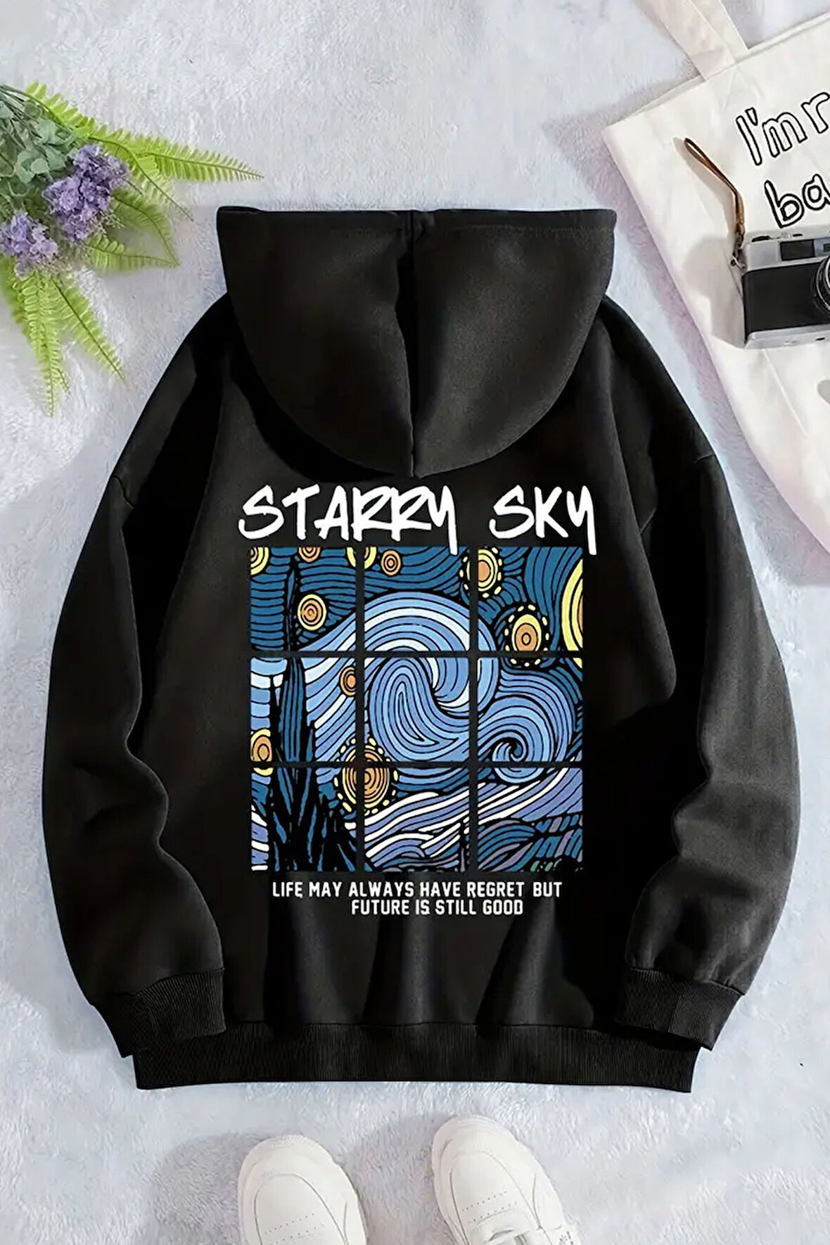 Starry Sky Baskılı Unisex Oversize Sweatshirt