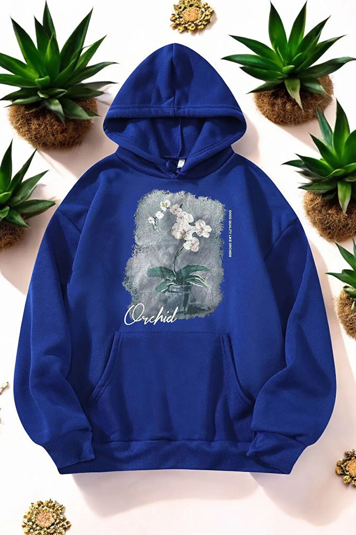 Orkide Tuval Baskılı Unisex Oversize Sweatshirt