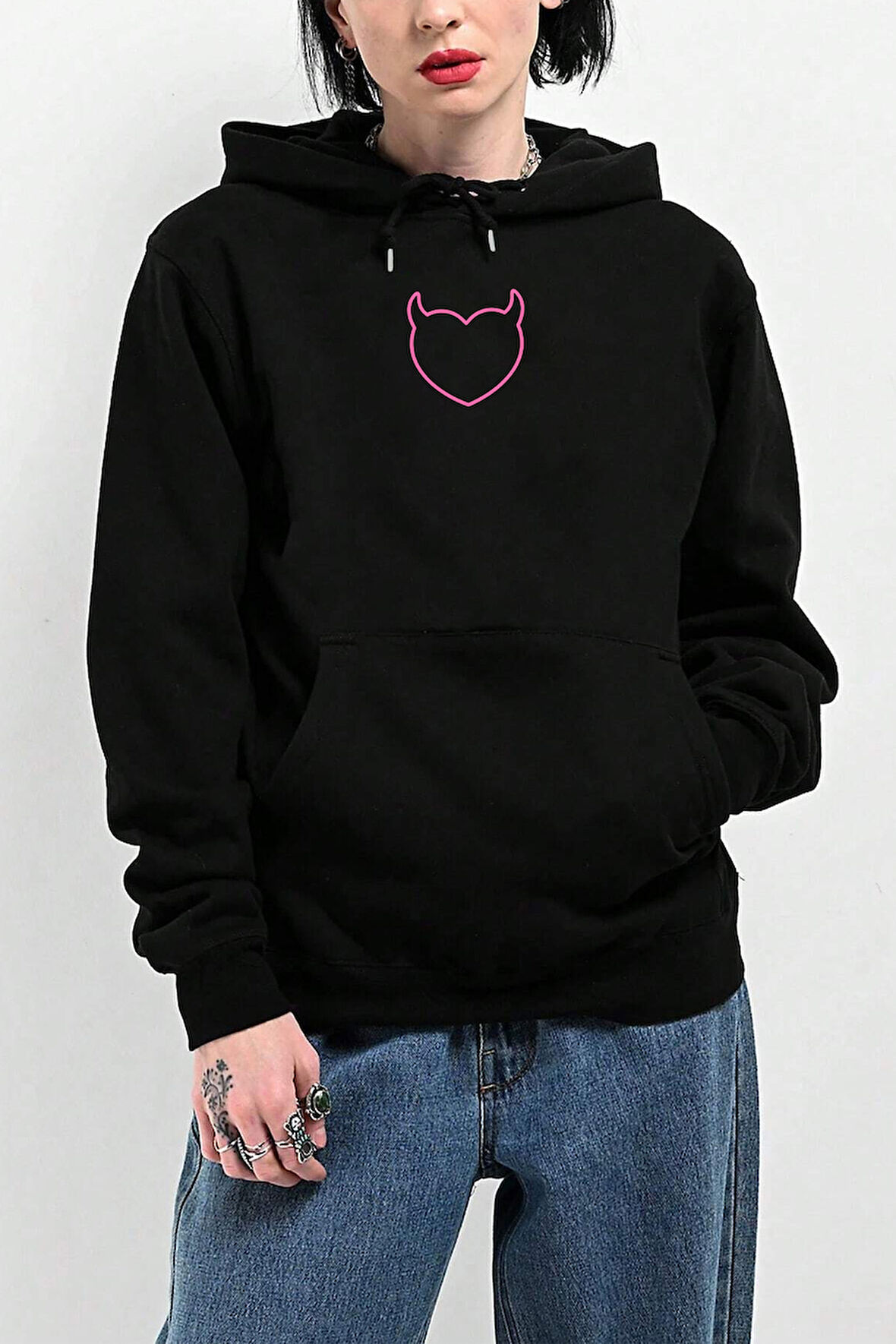 Uyguntarz Kalp Baskılı Unisex Oversize Sweatshirt