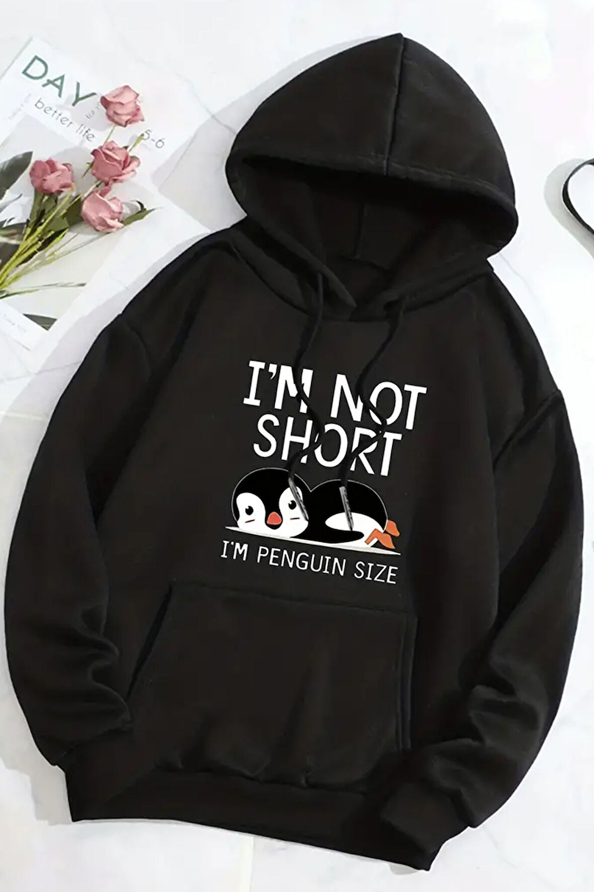 Uyguntarz I'm Not Short Baskılı Unisex Oversize Sweatshirt