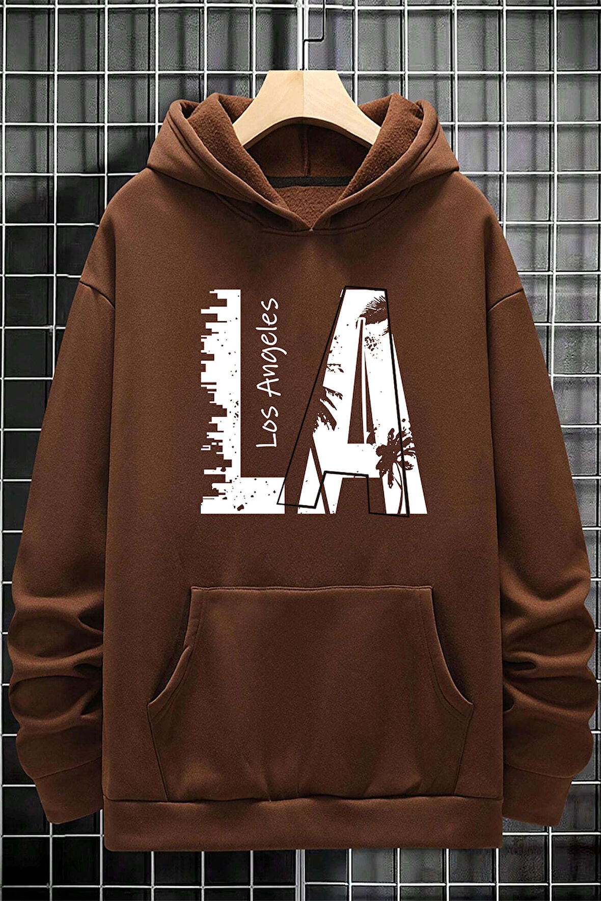 Uyguntarz Los Angles Baskılı Oversize Sweatshirt