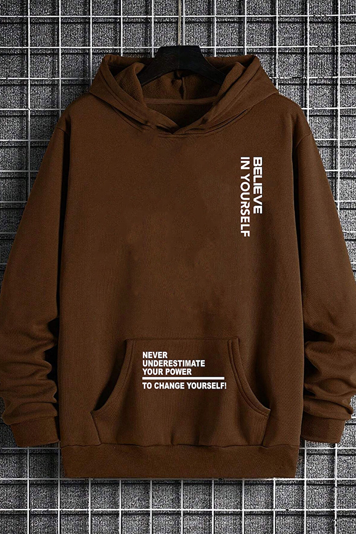 Uyguntarz Belive in Yourself Baskılı Oversize Sweatshirt