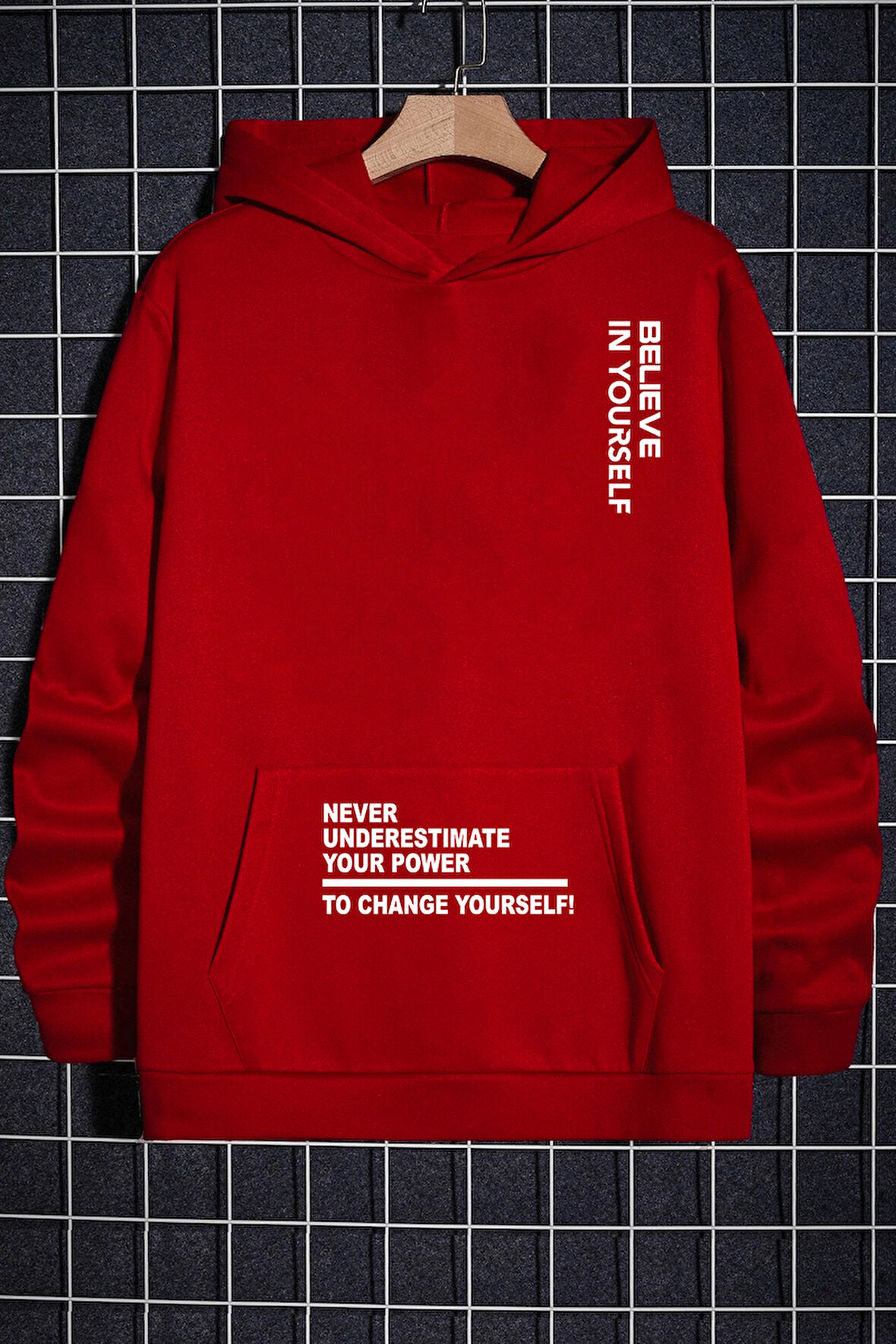 Belive in Yourself Baskılı Oversize Sweatshirt