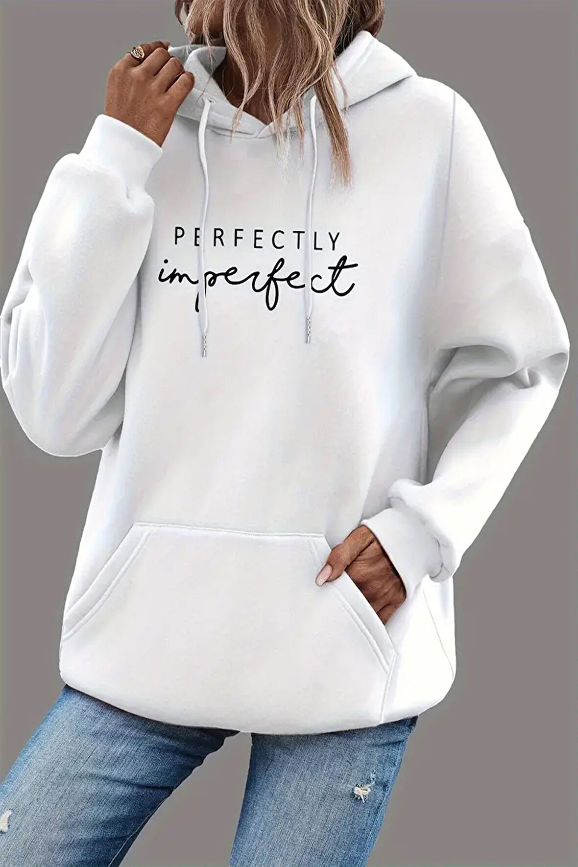Uyguntarz Perfectly Baskılı Oversize Sweatshirt