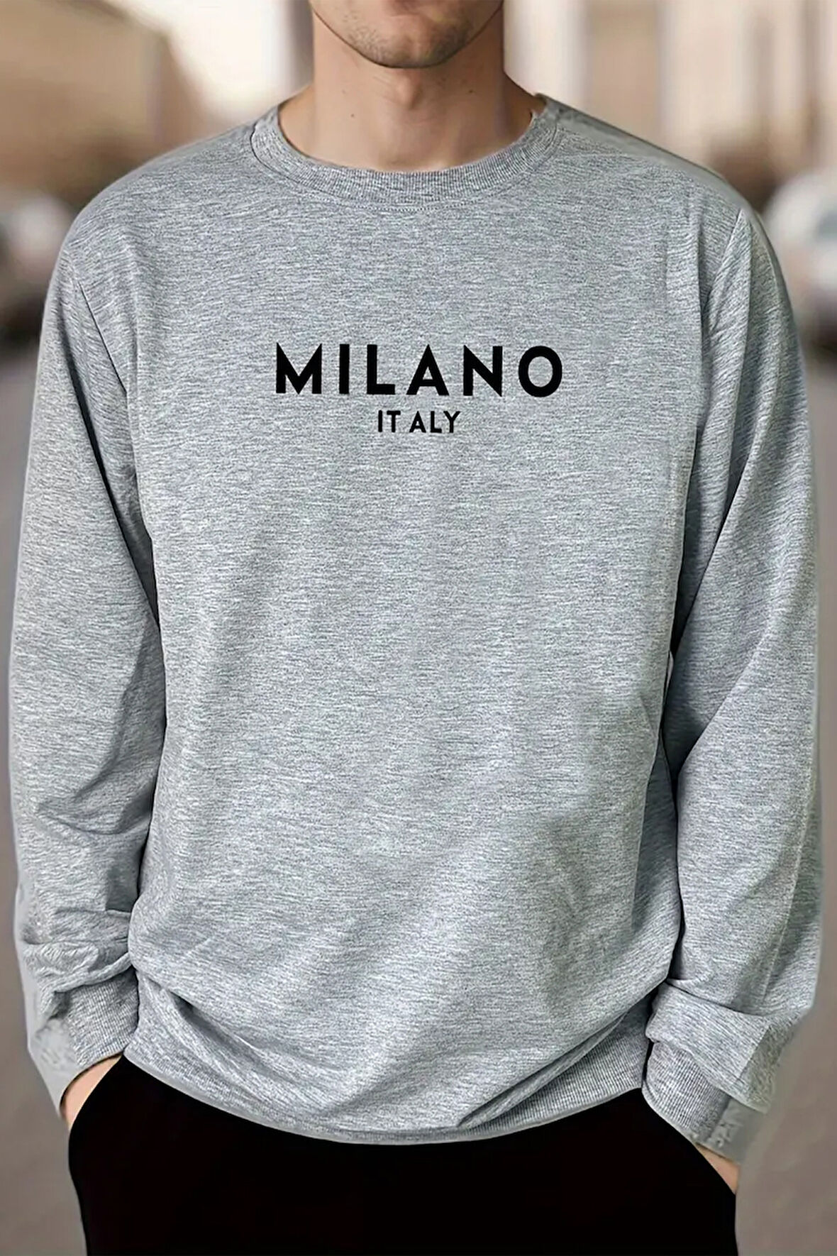 Milano Baskılı Oversize Sweatshirt