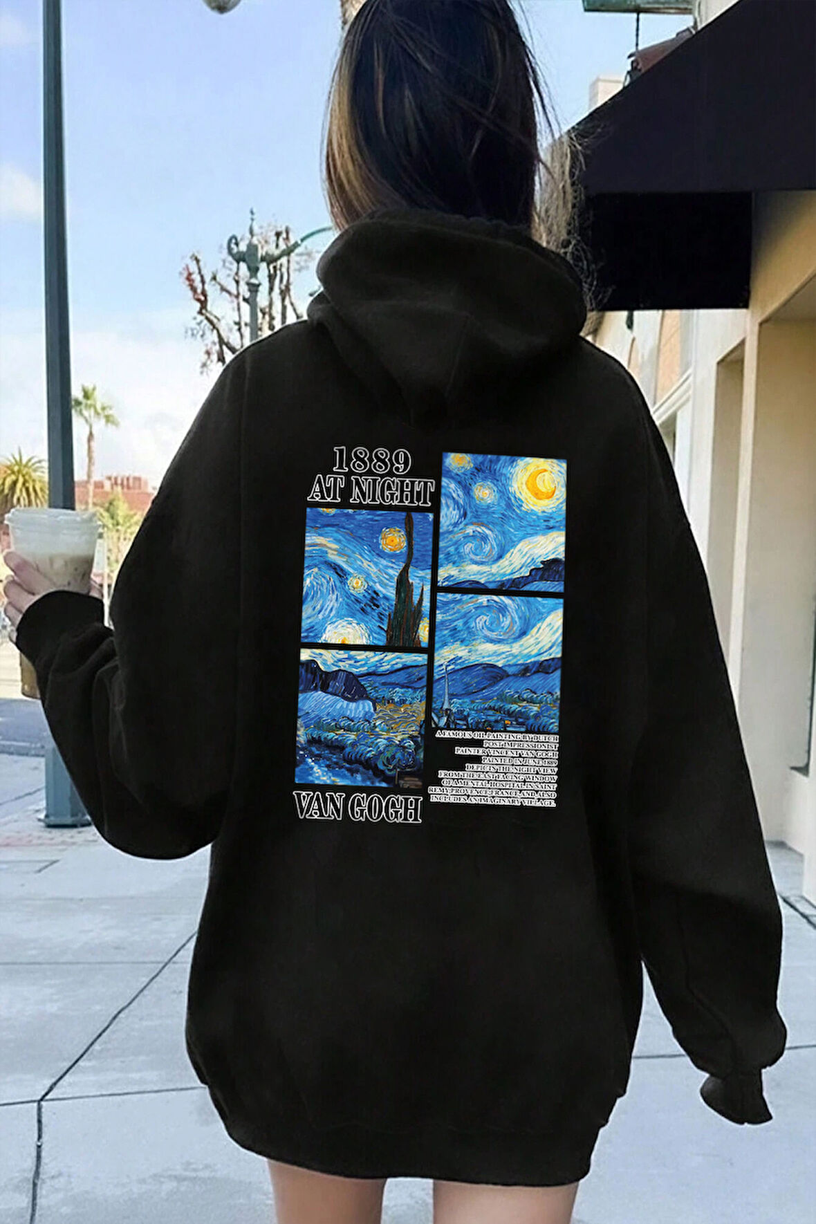 Uyguntarz Vangogh Baskılı Oversize Sweatshirt