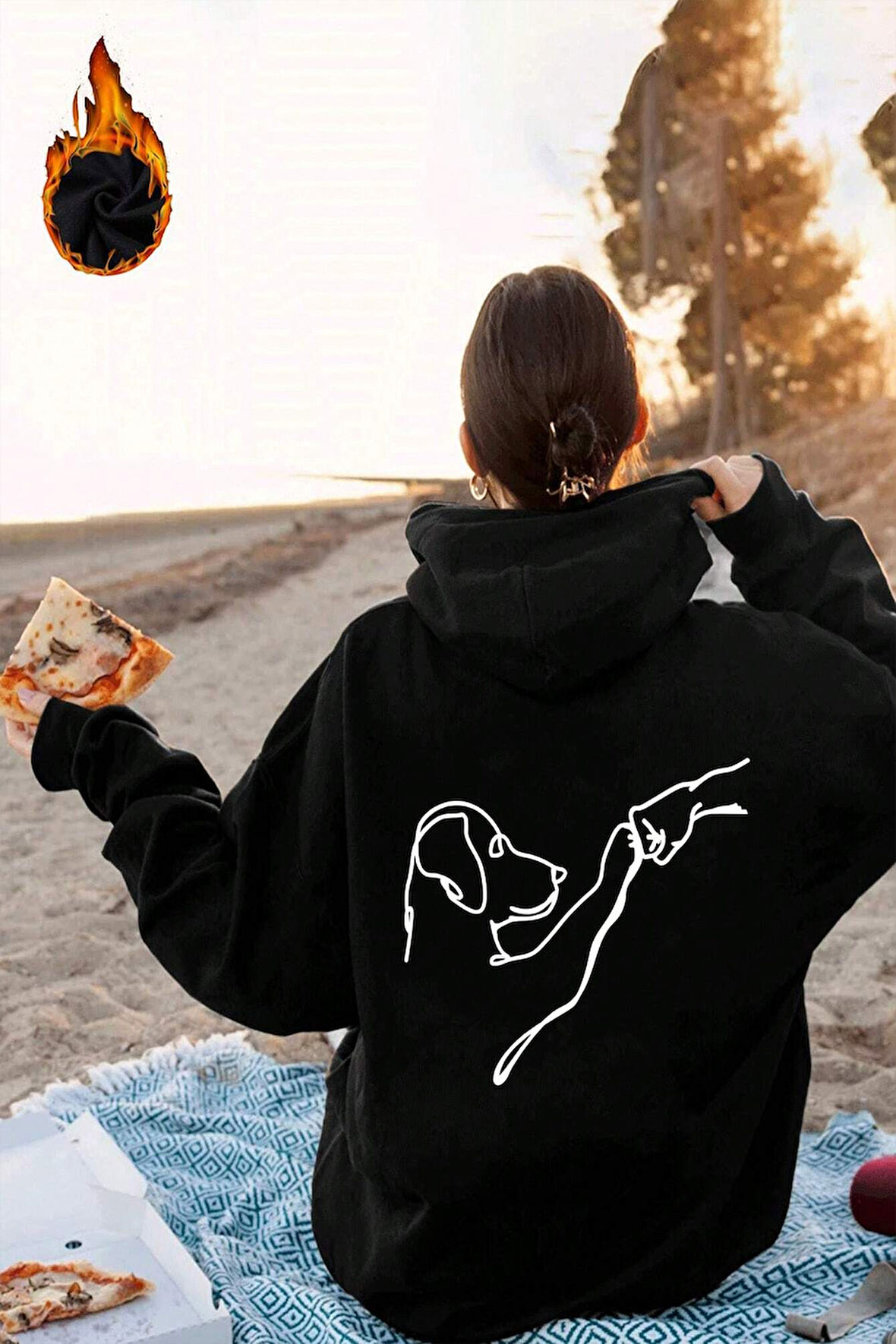 Uyguntarz Can Dostum Baskılı Oversize Sweatshirt