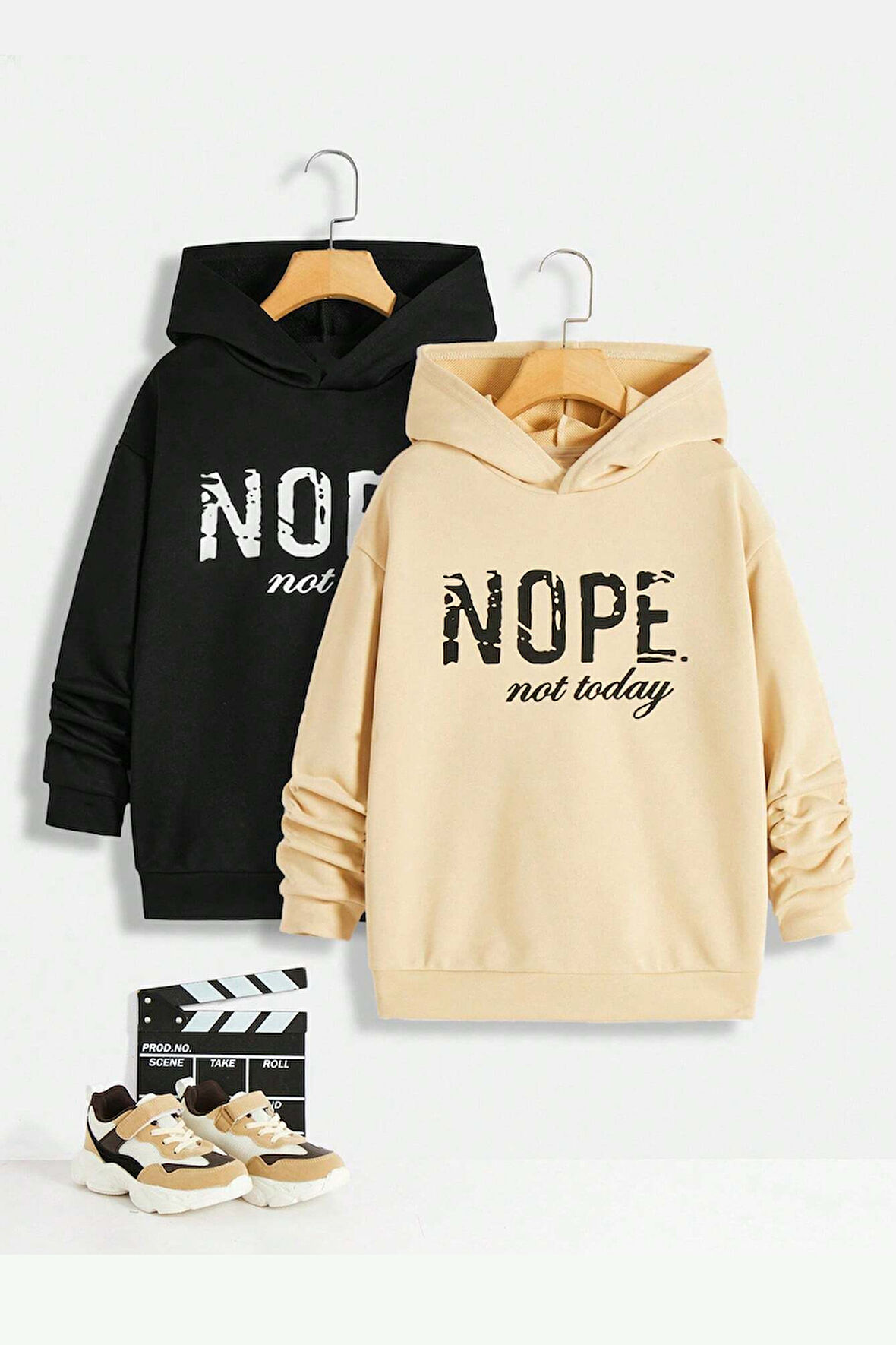 Uyguntarz 2'li Paket Baskılı Erkek - Kız Çocuk Rahat Kalıp Sweatshirt