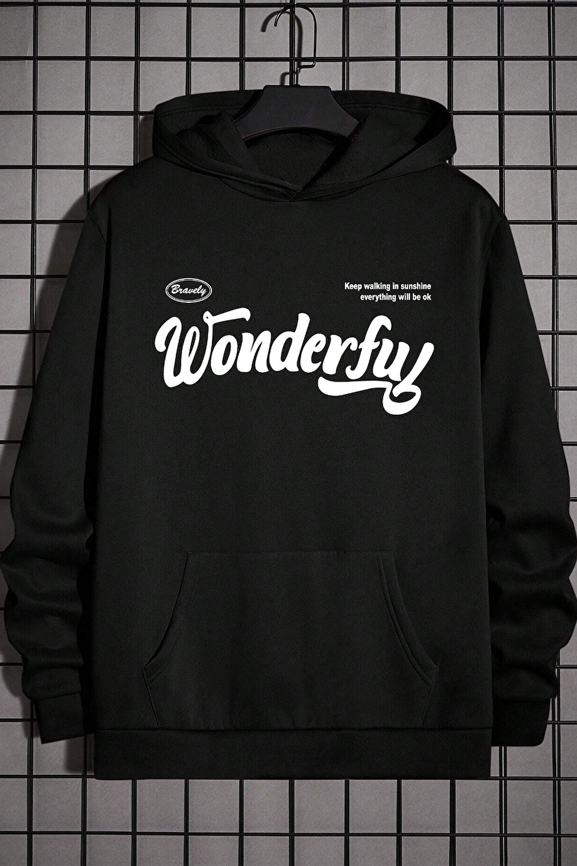 Uyguntarz Wonderful Baskılı Oversize Sweatshirt