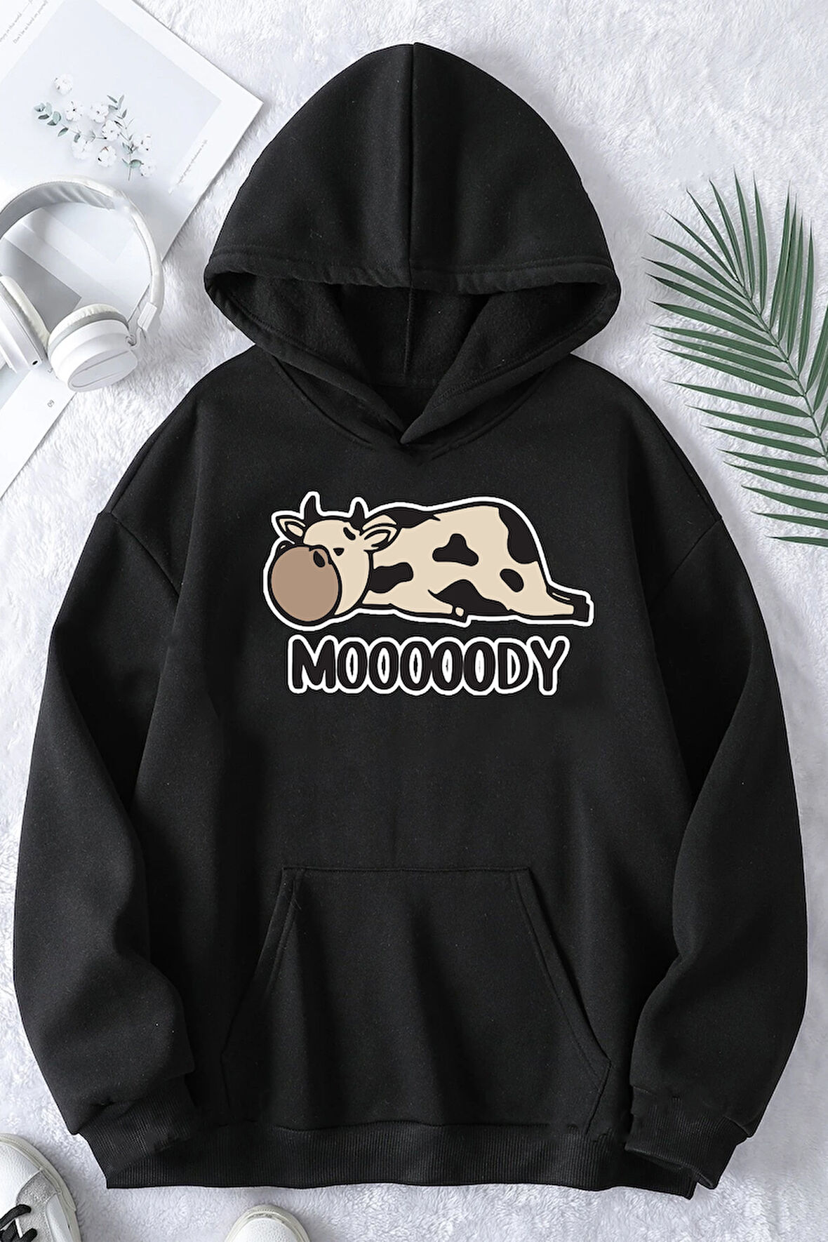 Uyguntarz Mooooody Baskılı Unisex Oversize Sweatshirt
