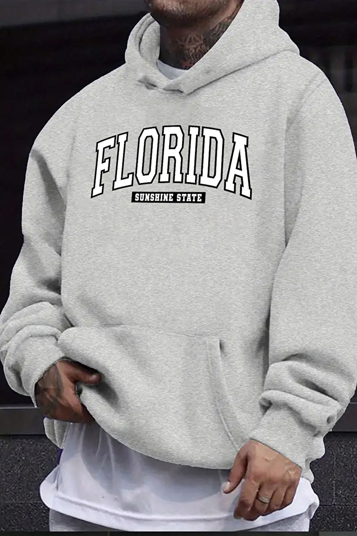 Uyguntarz Florida Baskılı Oversize Sweatshirt