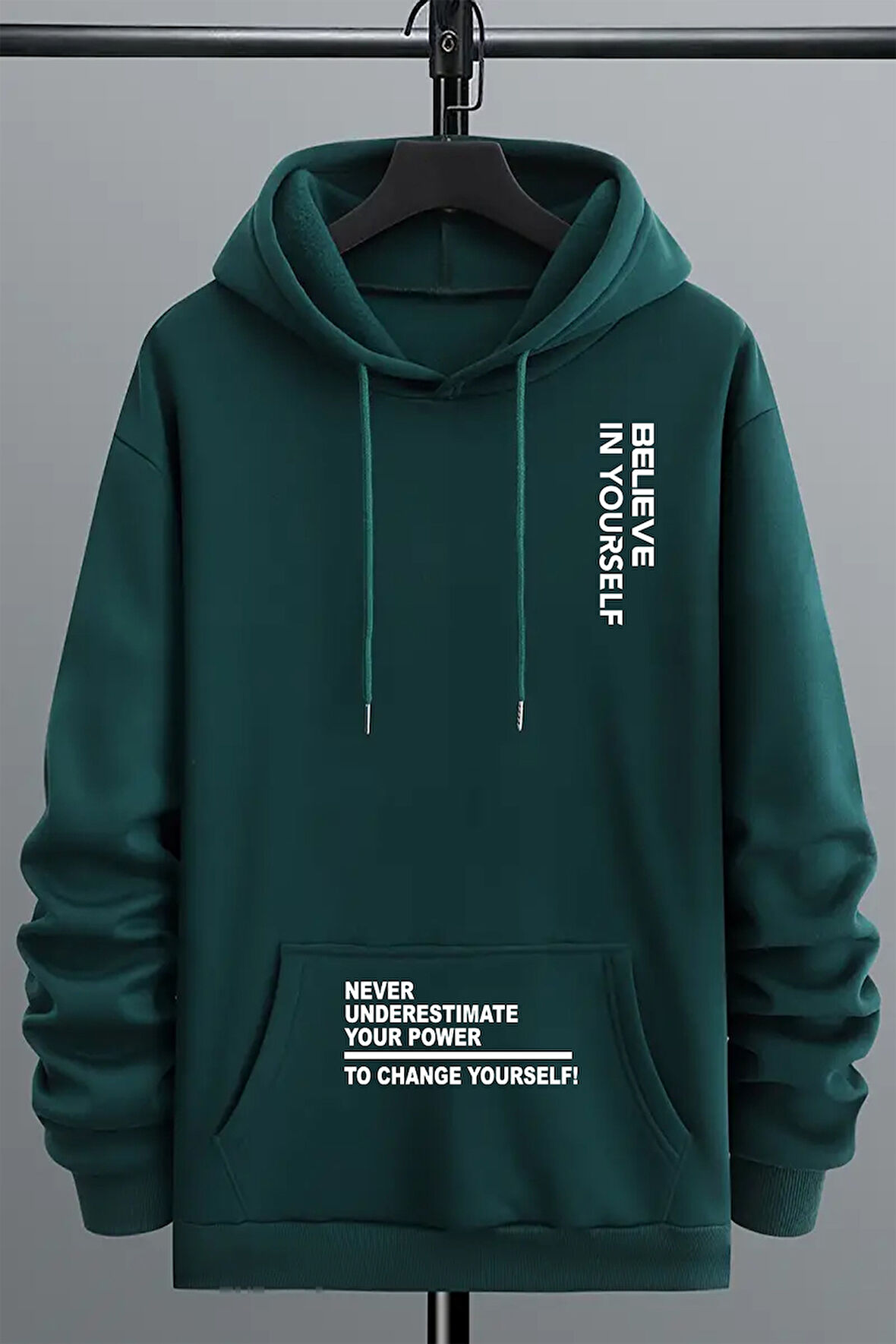 Uyguntarz Belive in Yourself Baskılı Oversize Sweatshirt