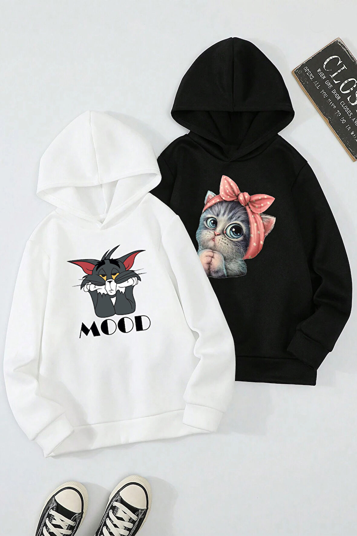 Uyguntarz 2'li Paket Baskılı Erkek - Kız Çocuk Rahat Kalıp Sweatshirt