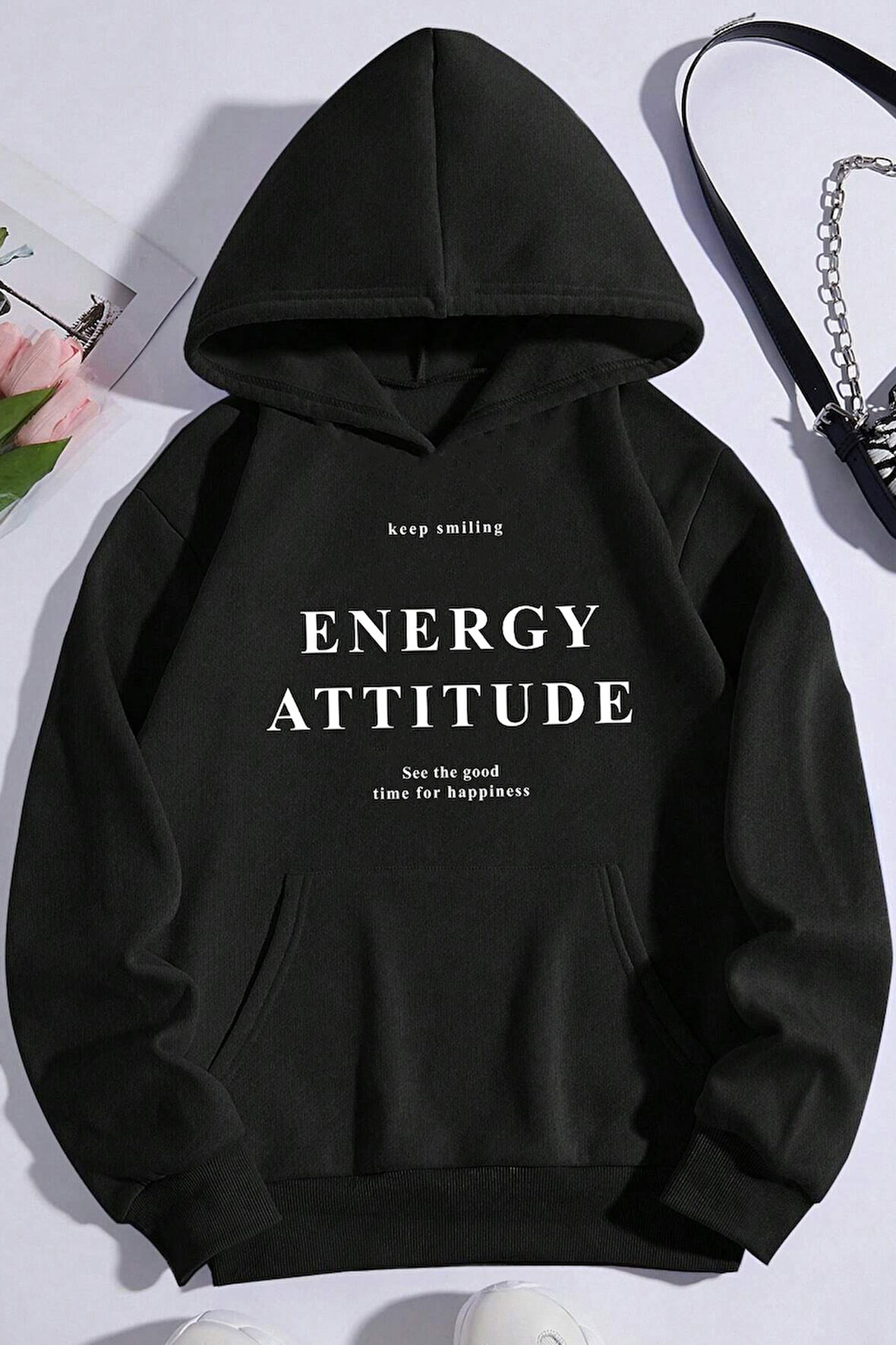 Uyguntarz Energy Baskılı Oversize Sweatshirt
