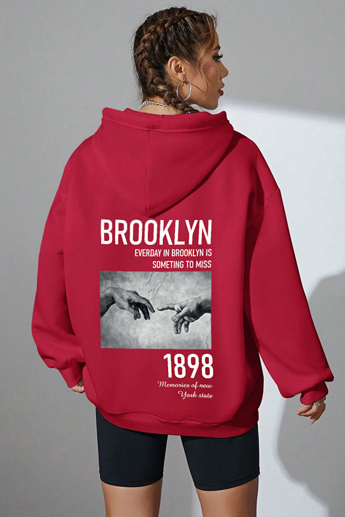 Uyguntarz Unisex Oversize 1898 Brooklyn Baskılı Sweatshirt