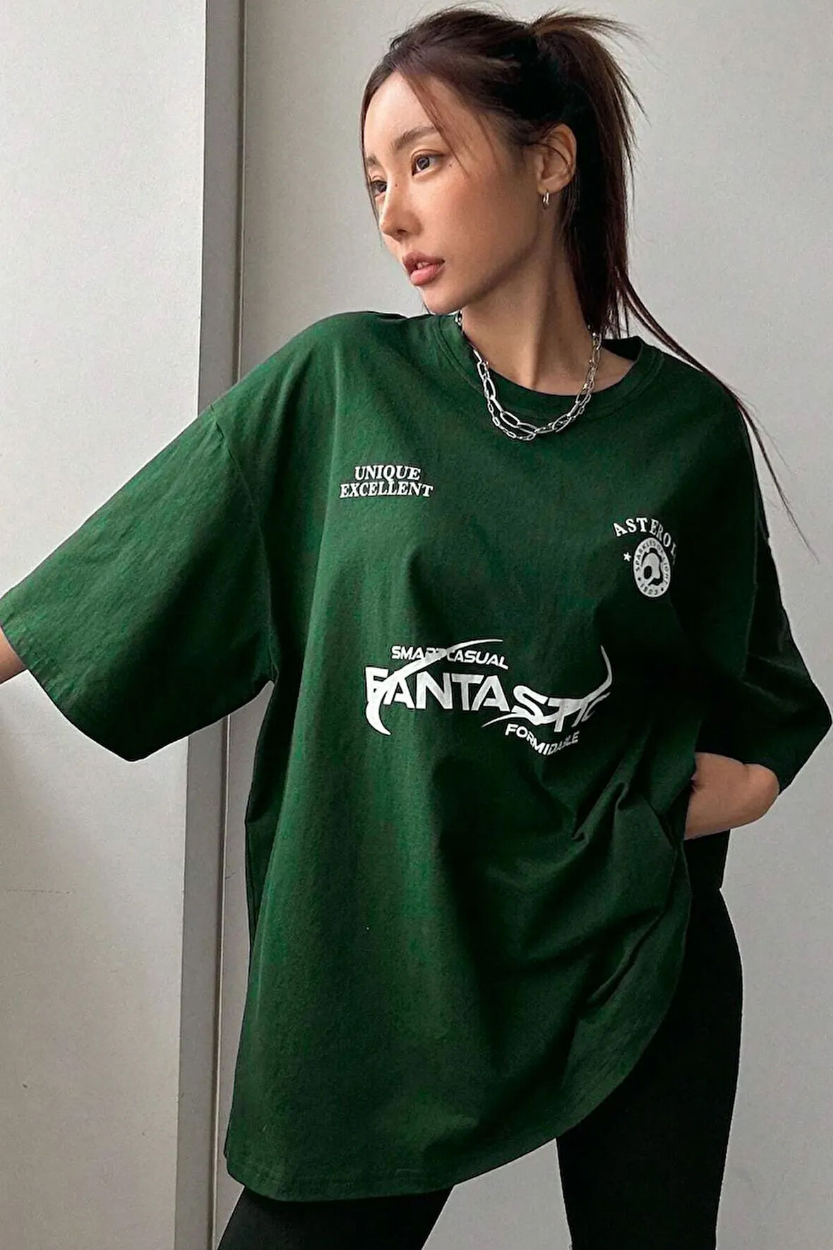 Uyguntarz Fantastic Baskılı Unisex Oversize Tshirt