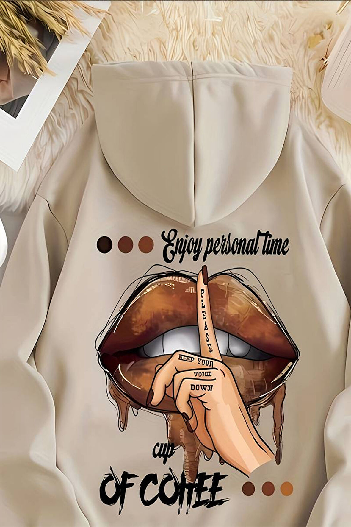 Uyguntarz Enjoy Personel Time Baskılı Oversize Sweatshirt