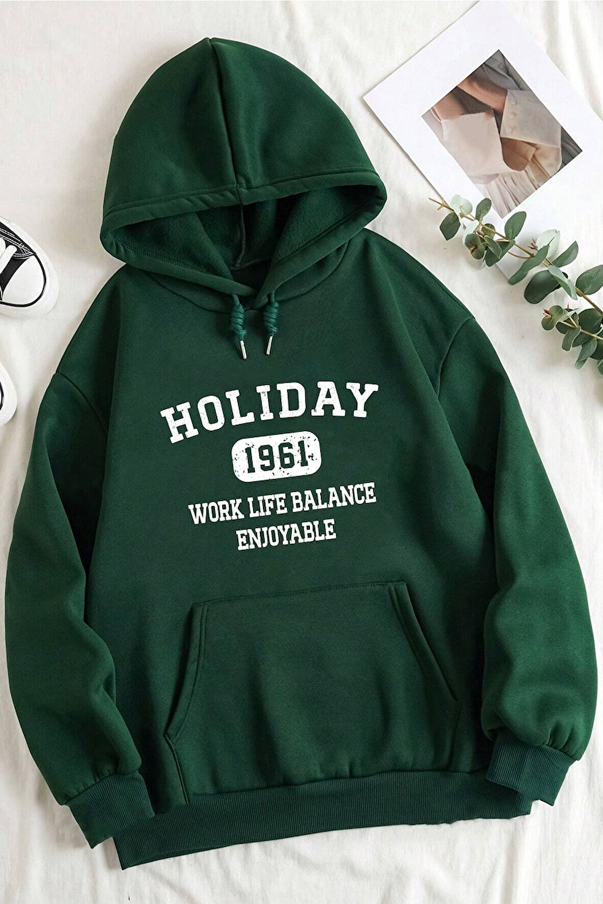 Uyguntarz Holiday Baskılı Unisex Oversize Sweatshirt