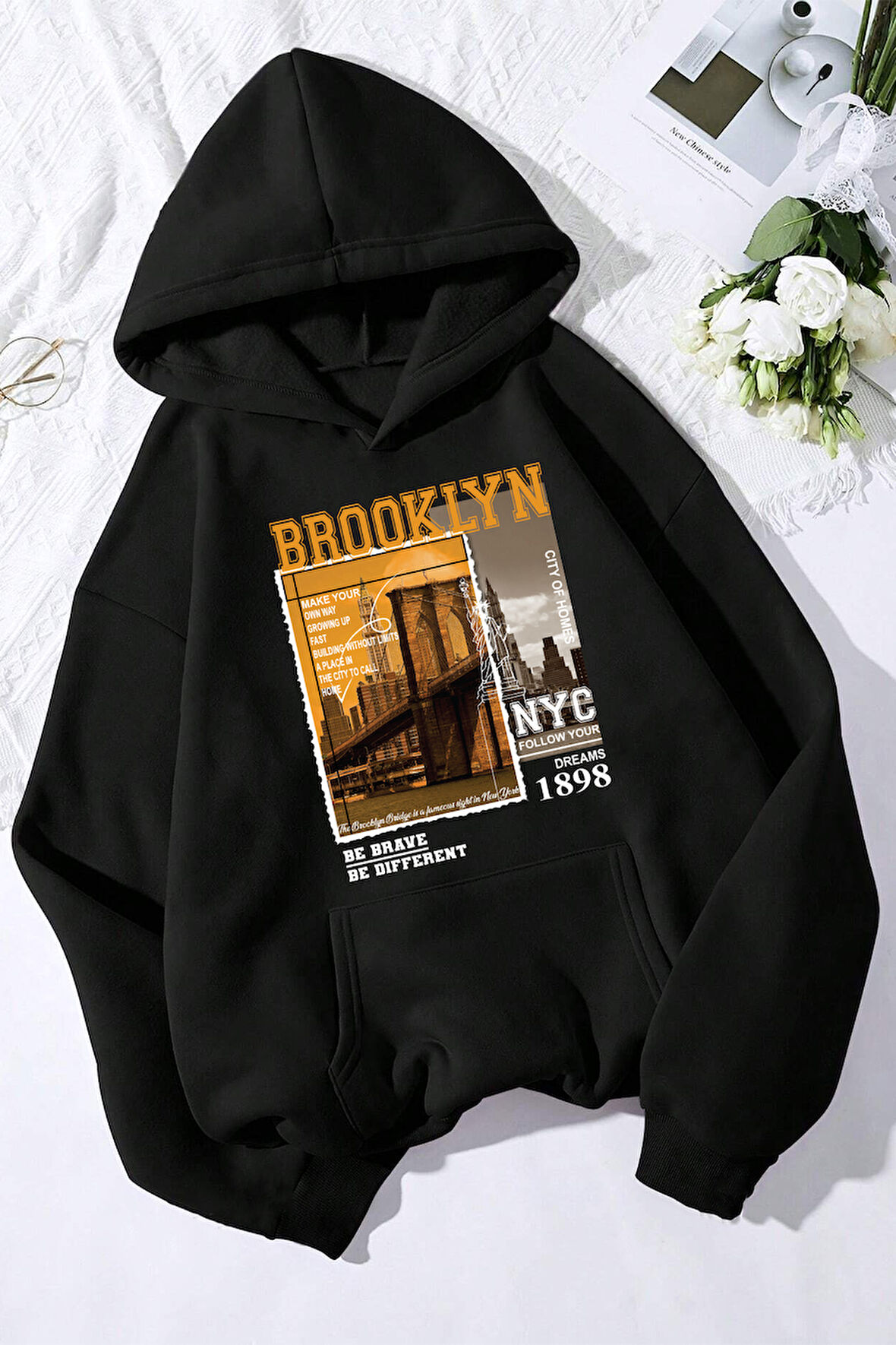 Uyguntarz Brooklyn Baskılı Oversize Sweatshirt