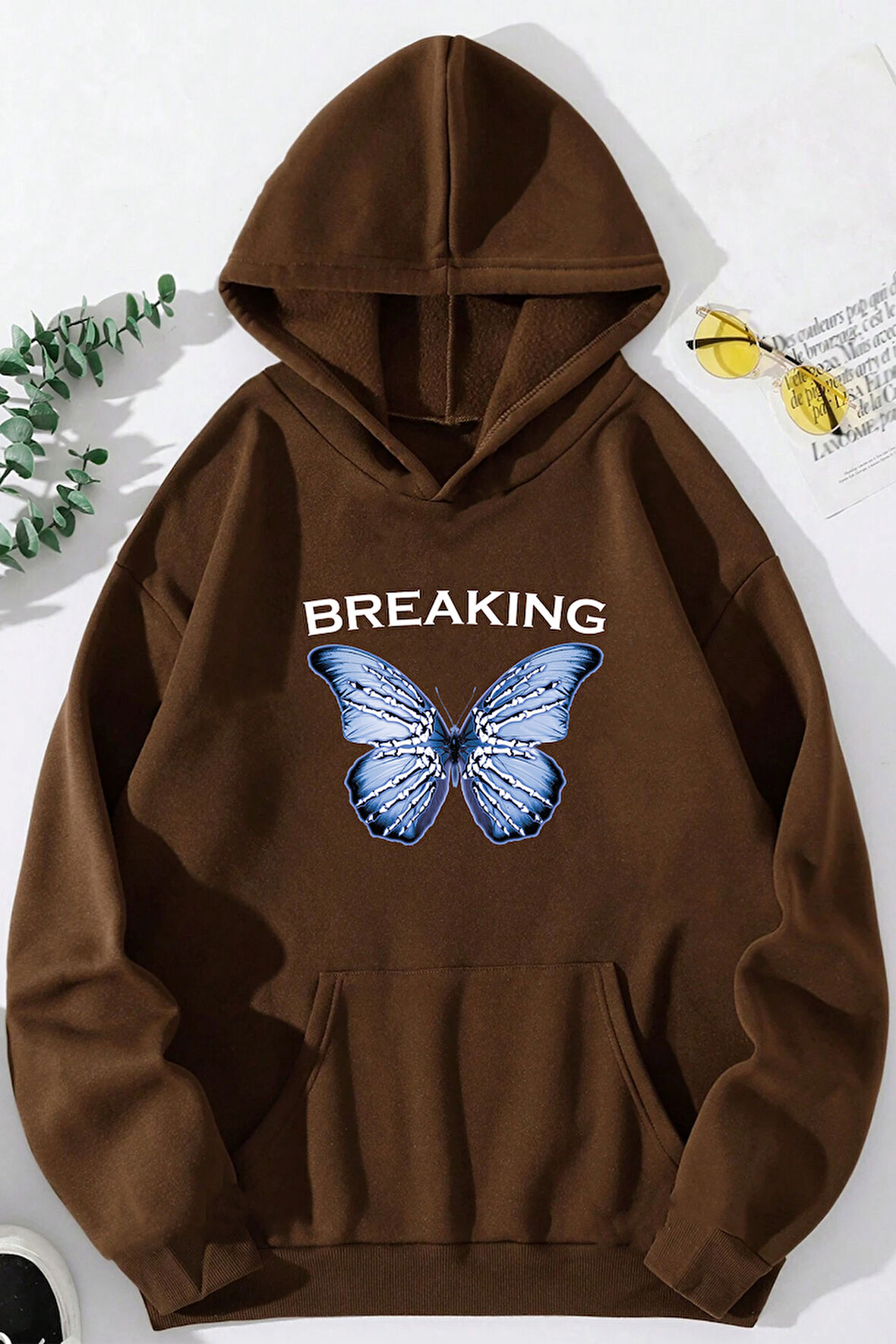 Breaking Baskılı Oversize Sweatshirt