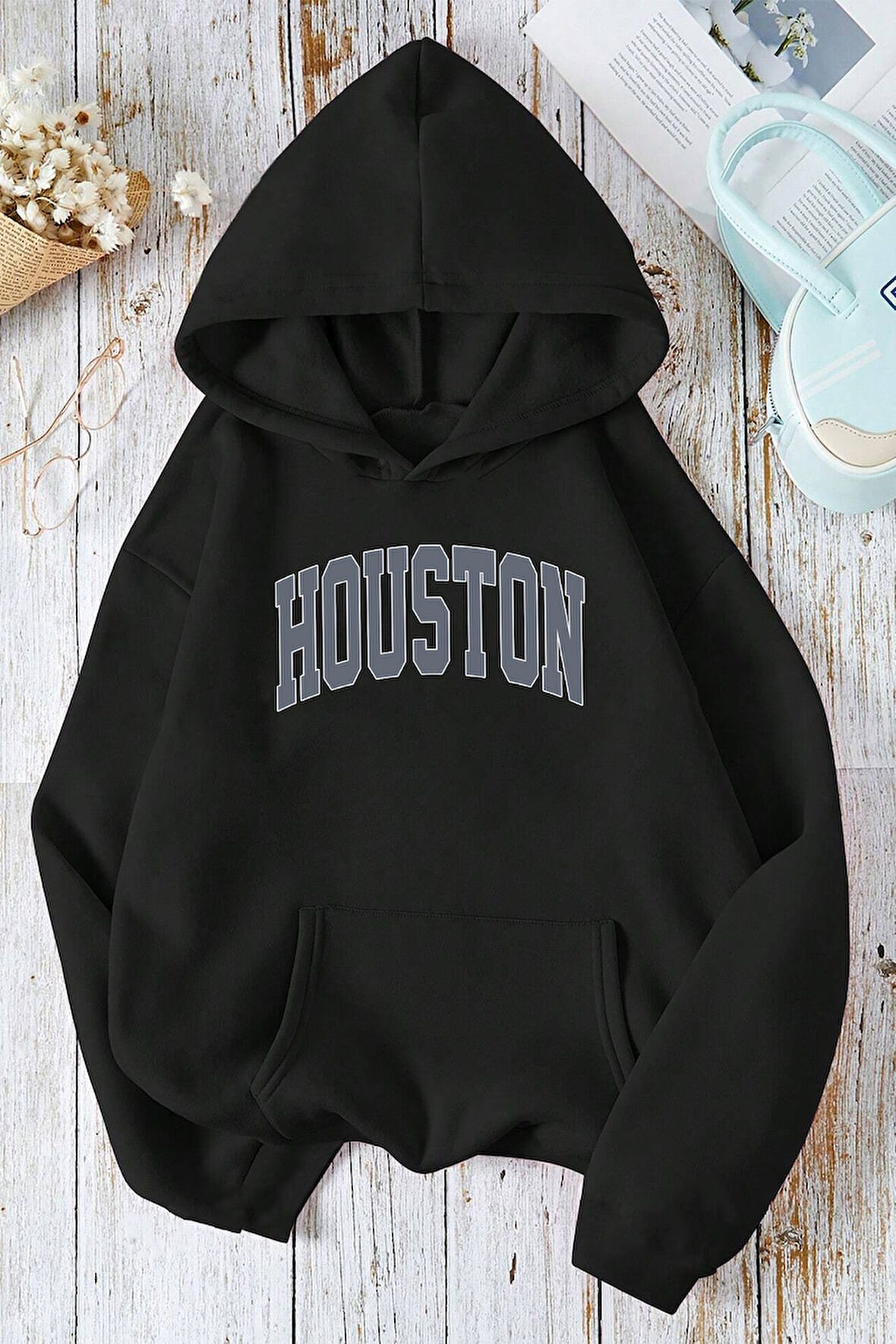 Uyguntarz Houston Baskılı Oversize Sweatshirt