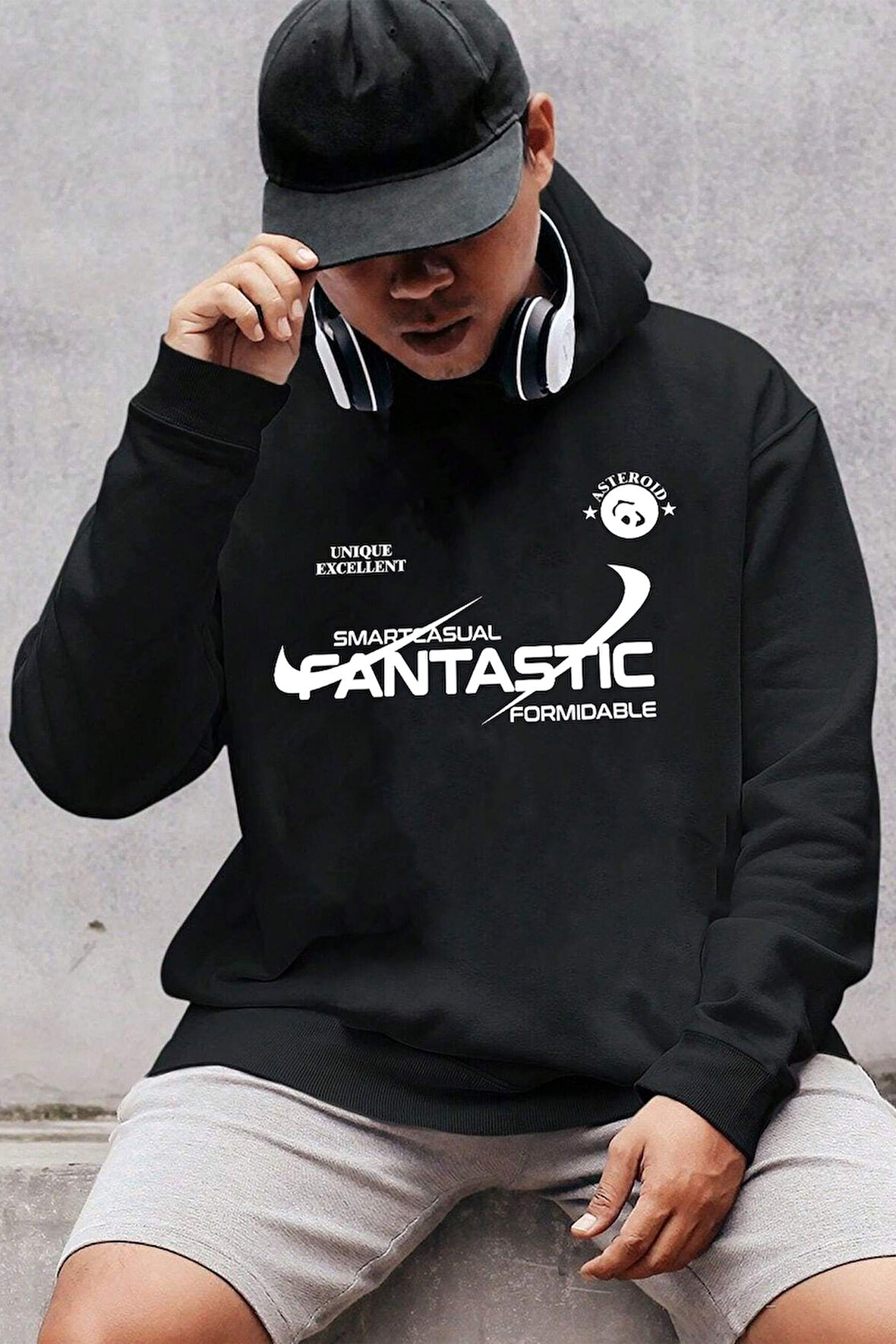 Uyguntarz Fantastic Baskılı Oversize Sweatshirt
