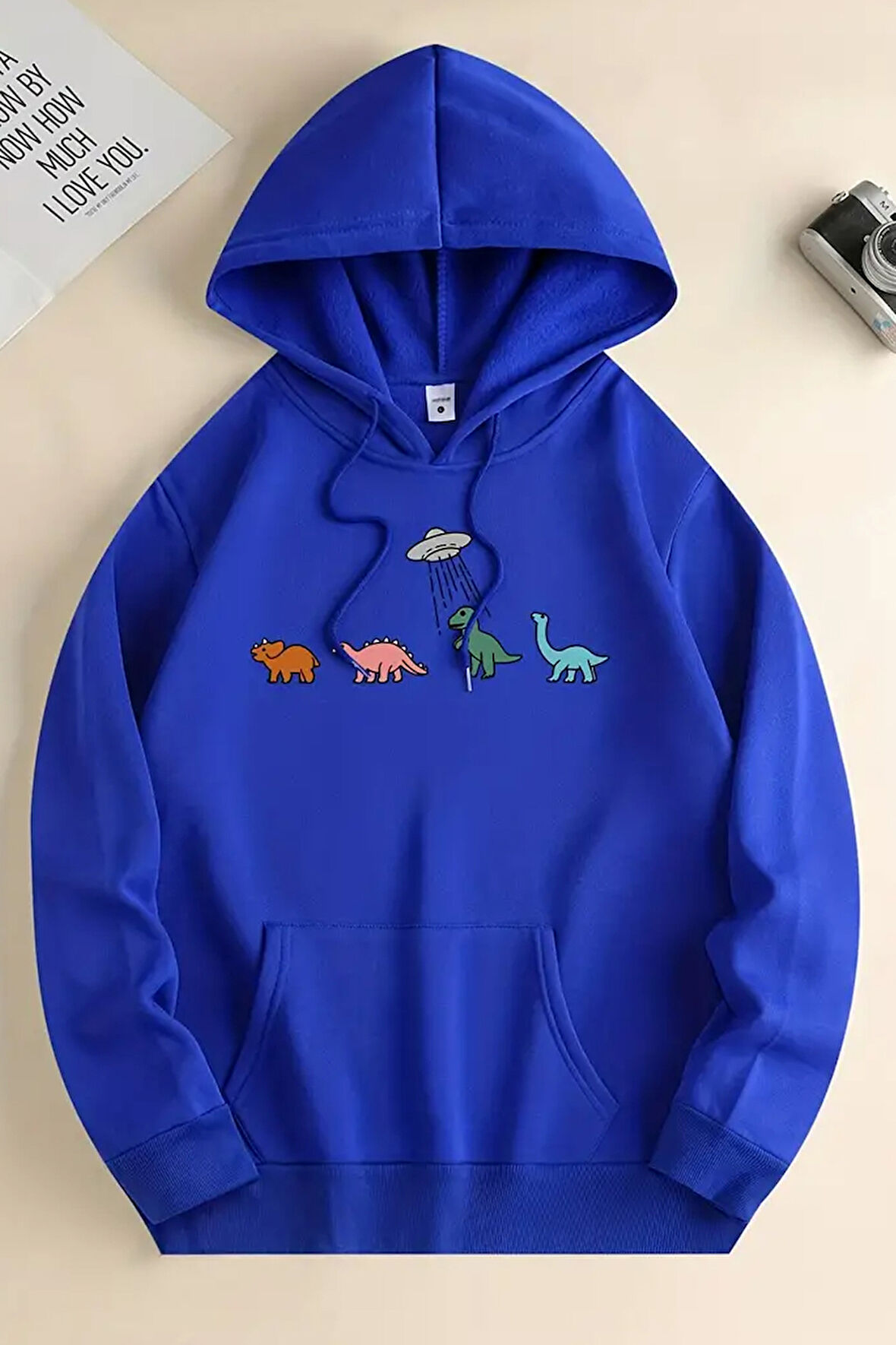 Uyguntarz Uzaylı Dinazor Baskılı Oversize Sweatshirt