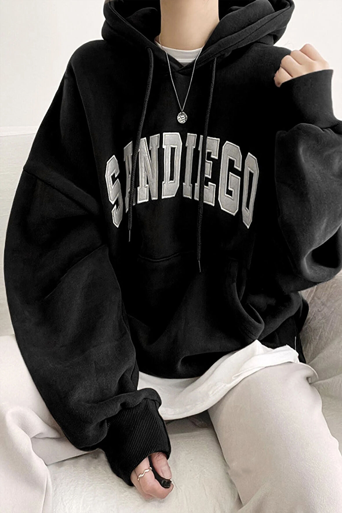 Uyguntarz Sandiego Baskılı Oversize Sweatshirt