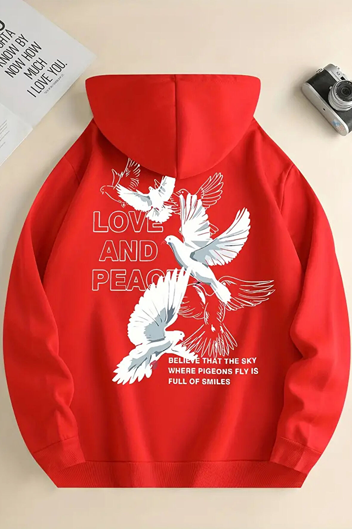 Uyguntarz Love and Peace Baskılı Oversize Sweatshirt