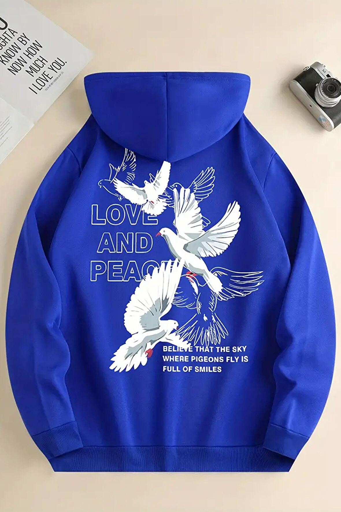 Uyguntarz Love and Peace Baskılı Oversize Sweatshirt