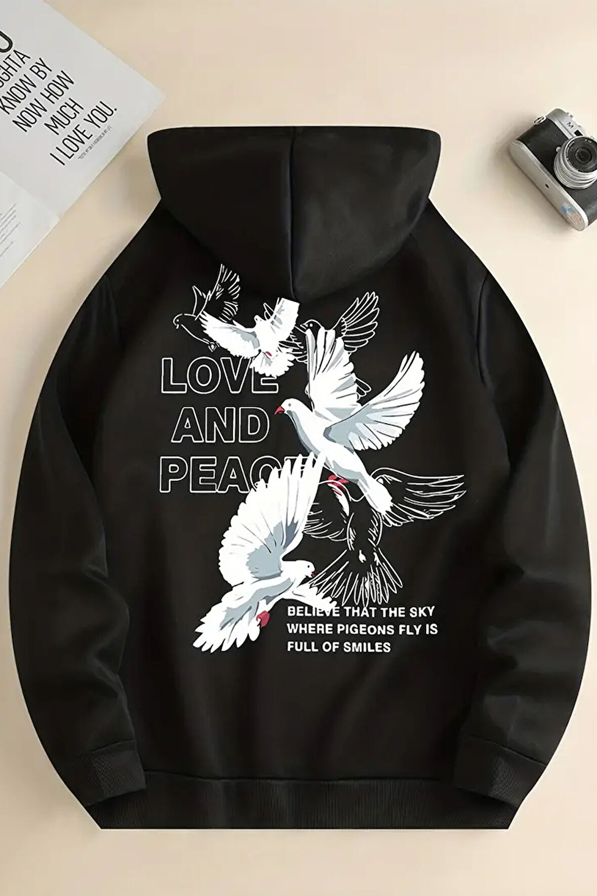 Uyguntarz Love and Peace Baskılı Oversize Sweatshirt