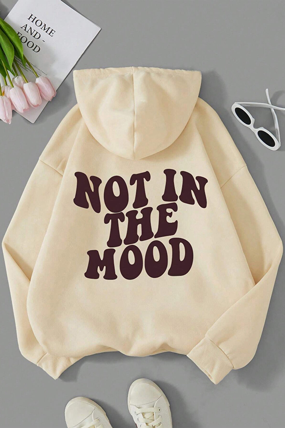 Uyguntarz Havamda Değilim Baskılı Oversize Sweatshirt