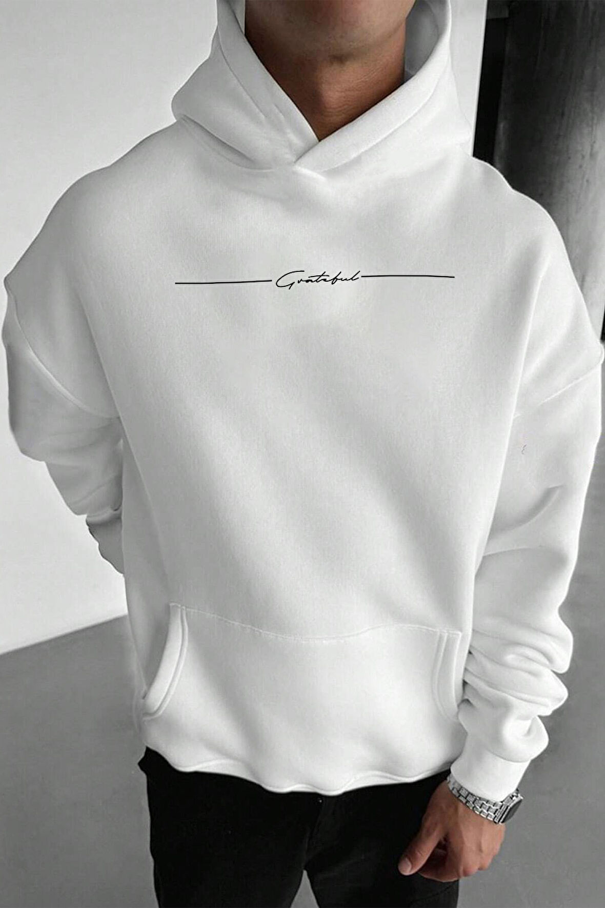 Uyguntarz İmza Baskılı Oversize Sweatshirt