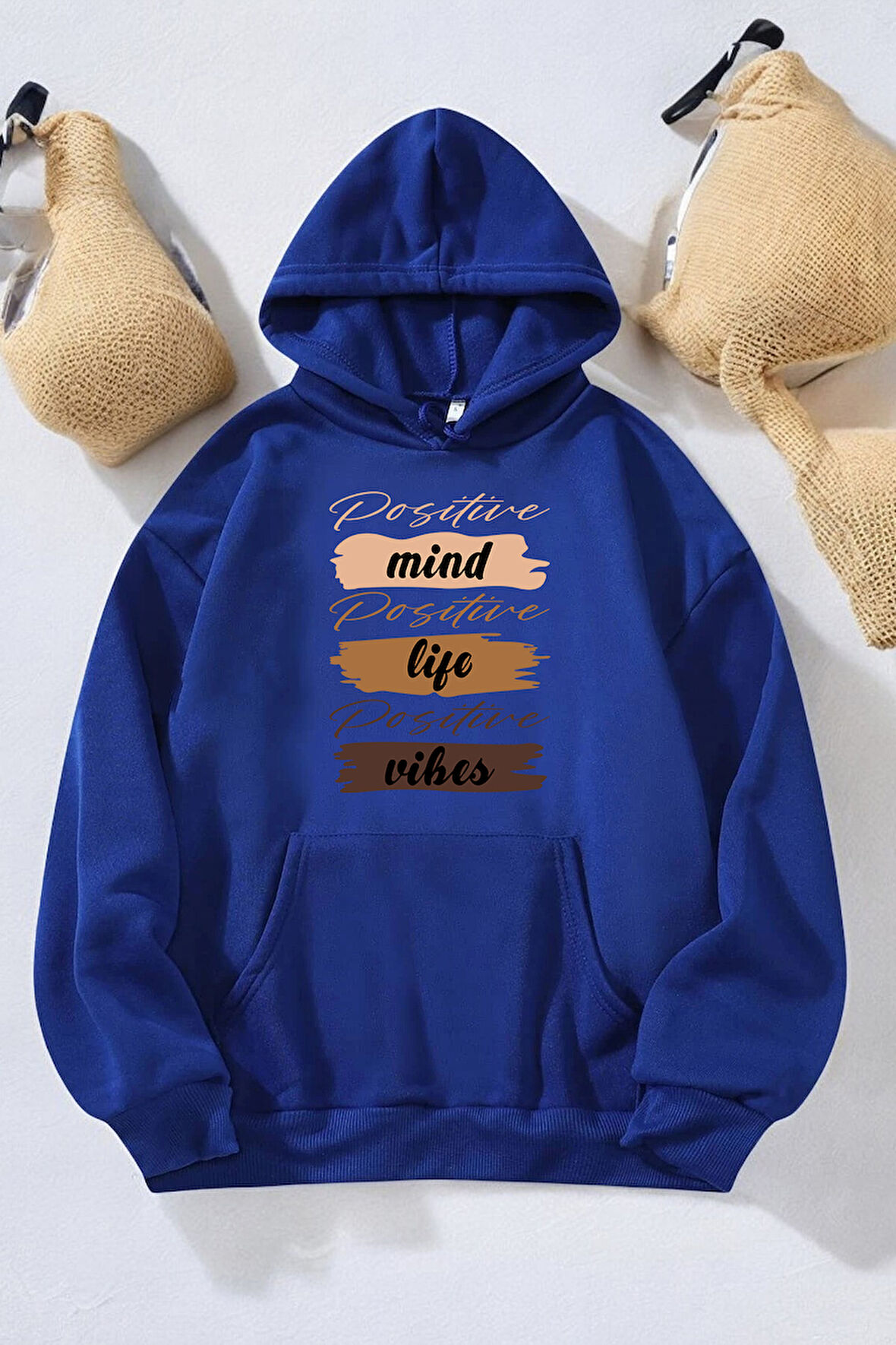 Uyguntarz Mind Life Vibes Baskılı Oversize Sweatshirt