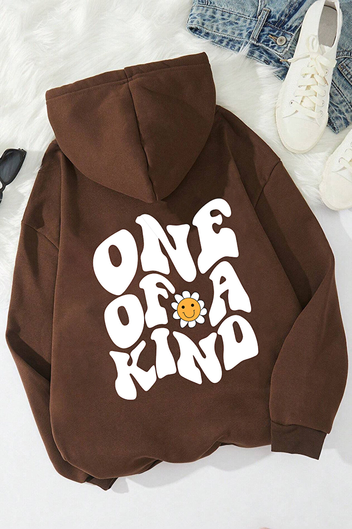 One Of a Kind Baskılı Oversize Sweatshirt