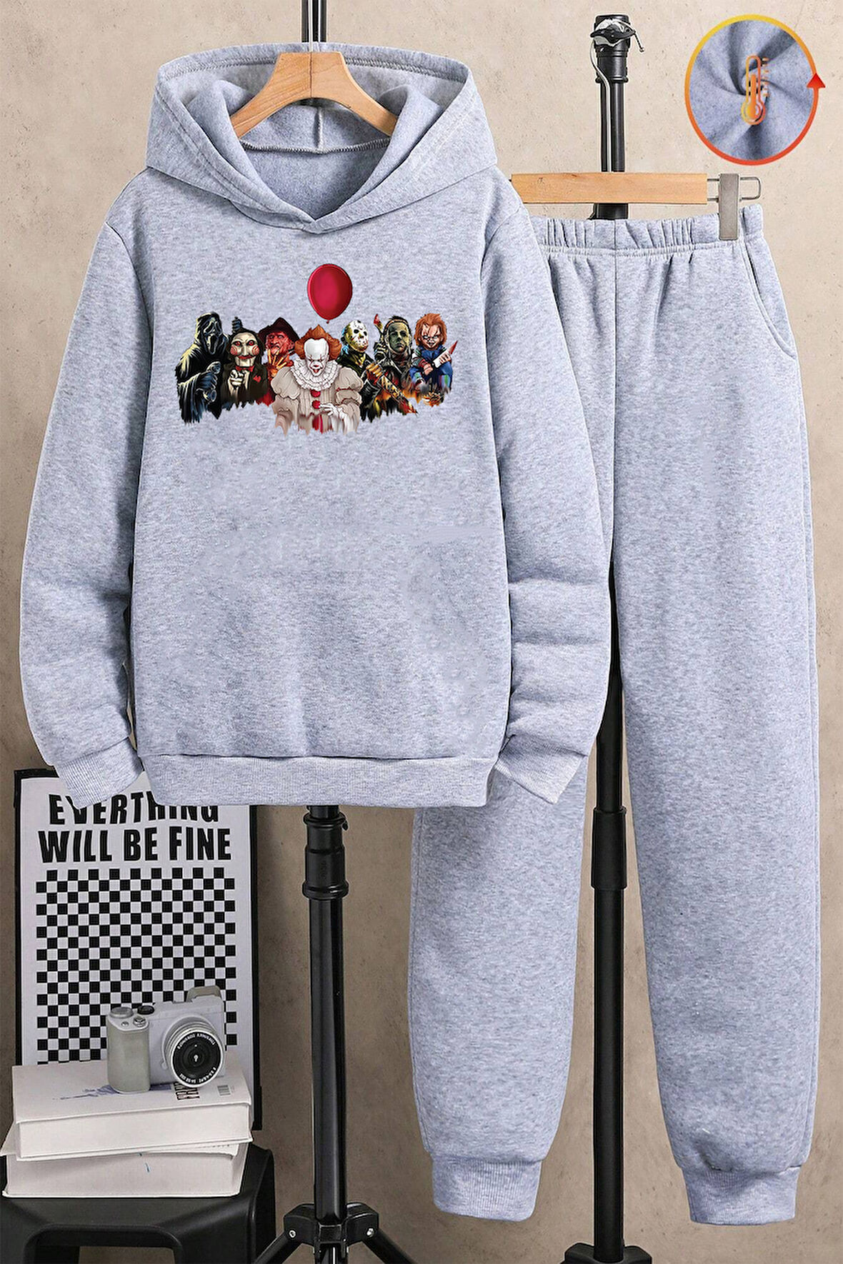 Uyguntarz Nabız Kalp Baskılı Çocuk Rahat Eşofman Takımı