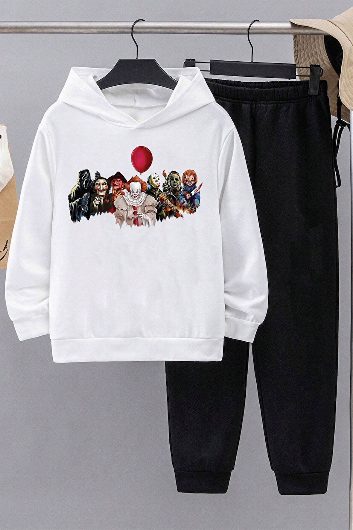 Uyguntarz Nabız Kalp Baskılı Çocuk Rahat Eşofman Takımı