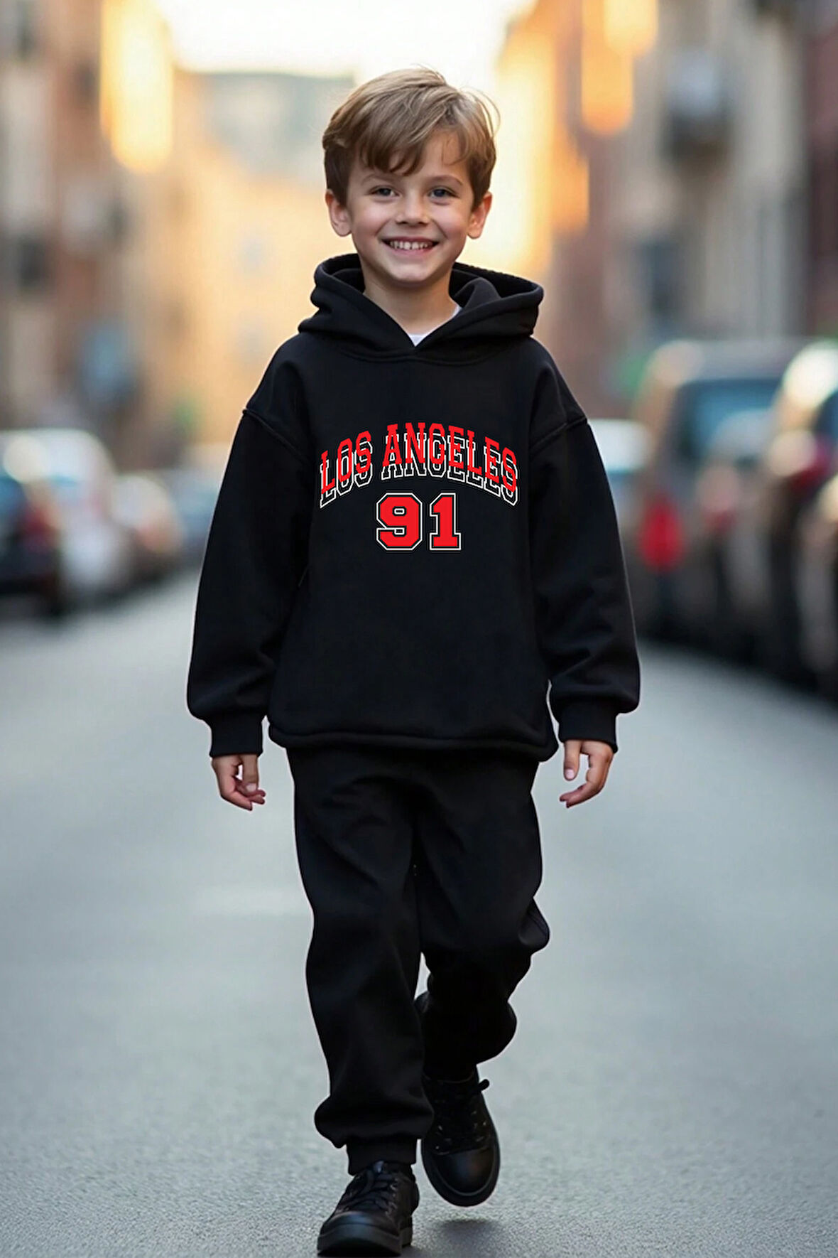 Uyguntarz Los Angles Baskılı Çocuk Rahat Eşofman Takımı