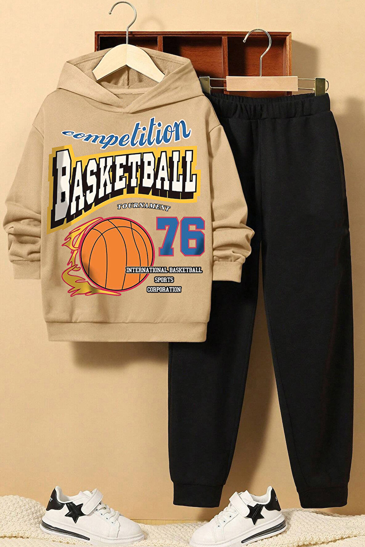 Uyguntarz Basketball Baskılı Çocuk Rahat Eşofman Takımı