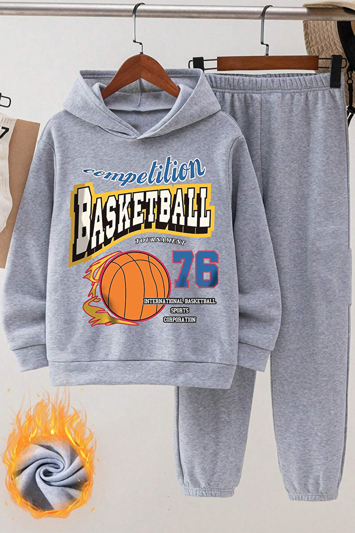 Uyguntarz Basketball Baskılı Çocuk Rahat Eşofman Takımı