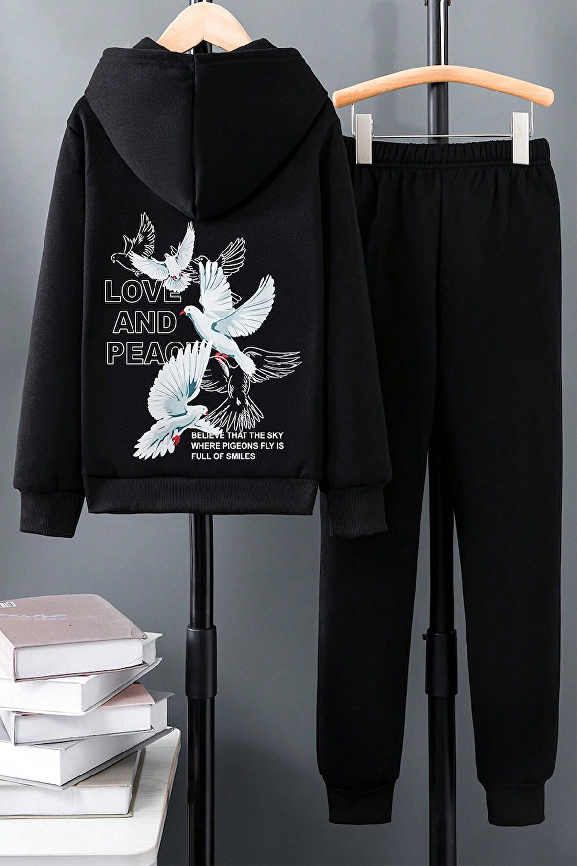 Uyguntarz Güvercin Baskılı Çocuk Rahat Eşofman Takımı