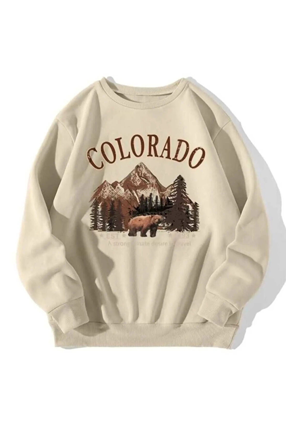 Uyguntarz Colorado Baskılı  Pamuklu Oversize Sweatshirt