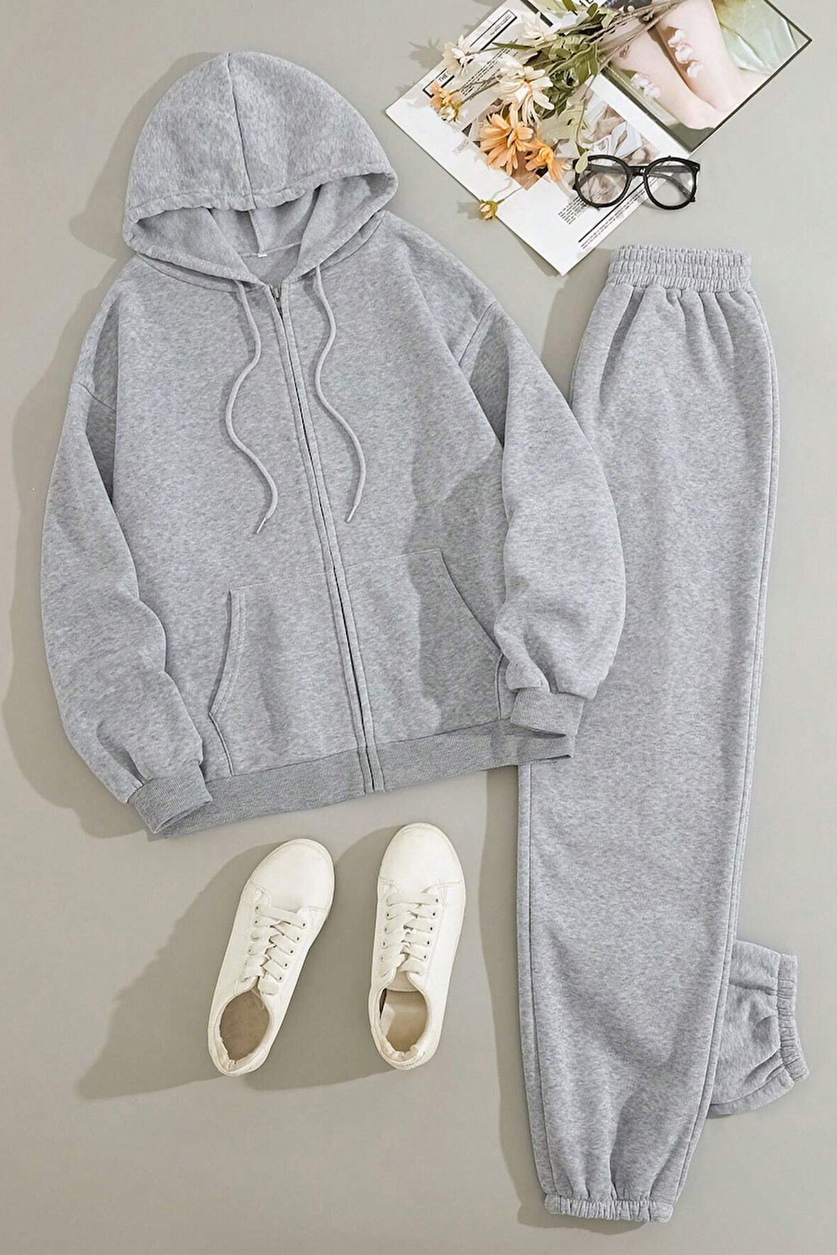 Uyguntarz Unisex Fermuarlı Ceket Takım Eşofman Takımı